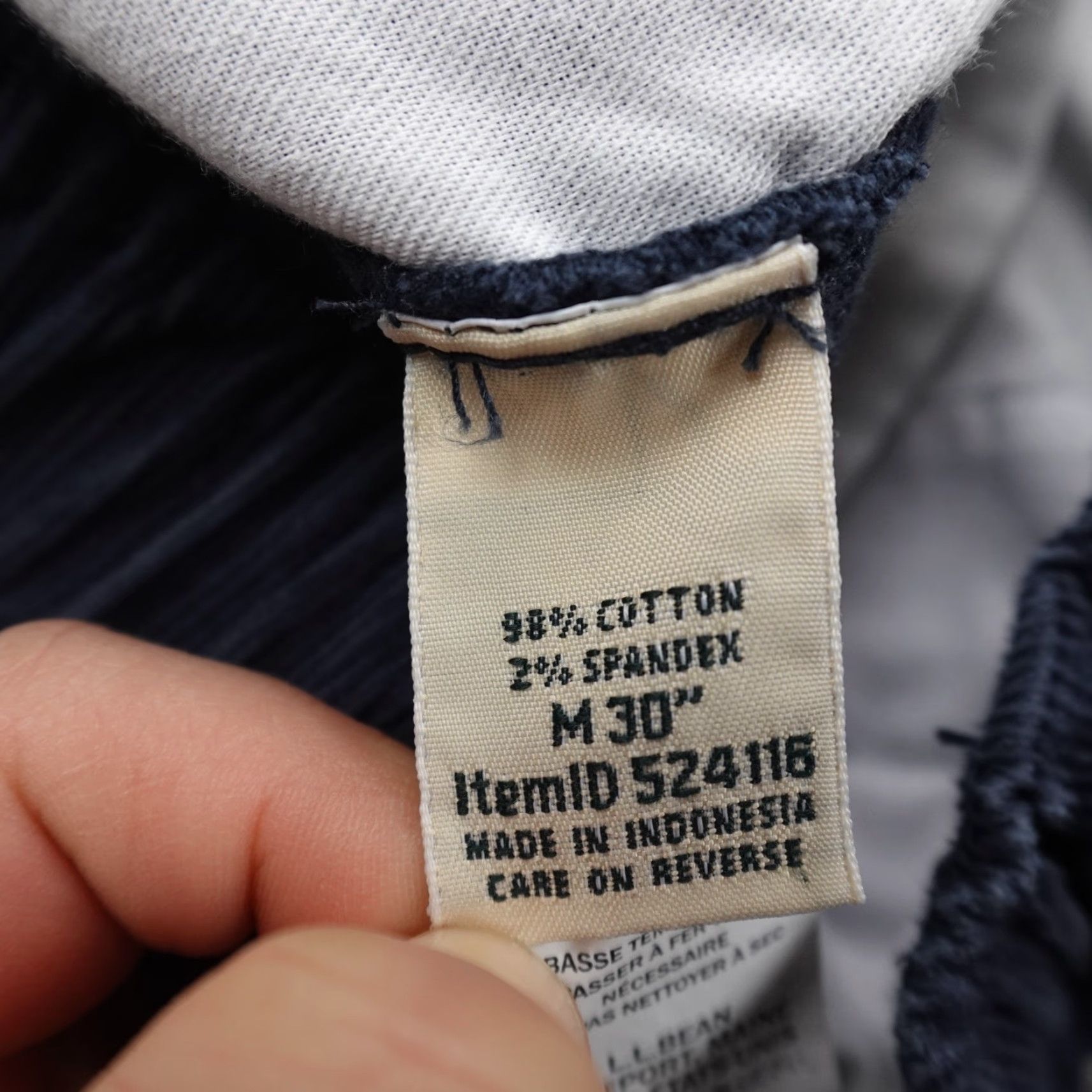 Vintage L.L. Bean Pants Mens M Blue Beanflex Corduroy Chino Drawstring Stretch Hike Casual Workwear Ripstop? Size US 31 - 7 Thumbnail