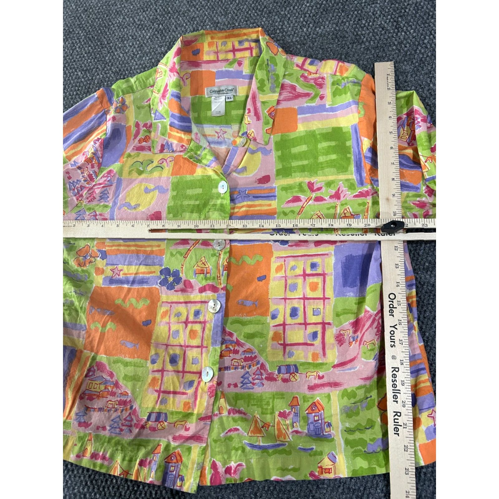 Coldwater Creek Coldwater Creek Jacket Womens XL Multicolor Button Front Lightweight Beaded Casual Spring Summer Fall Knit Stretch Regular Geometric Cotton Rayon Size XL / US 12-14 / IT 48-50 - 4 Thumbnail