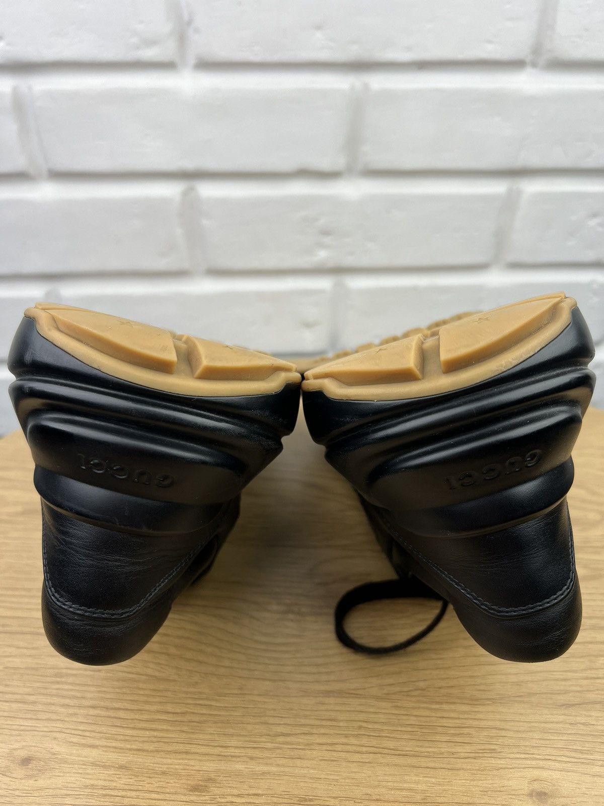 Gucci GUCCI Sneakers Leather Shoes Rhyton "Gucci Band" Black Men’s Size US 8.5 / EU 41-42 - 11 Thumbnail