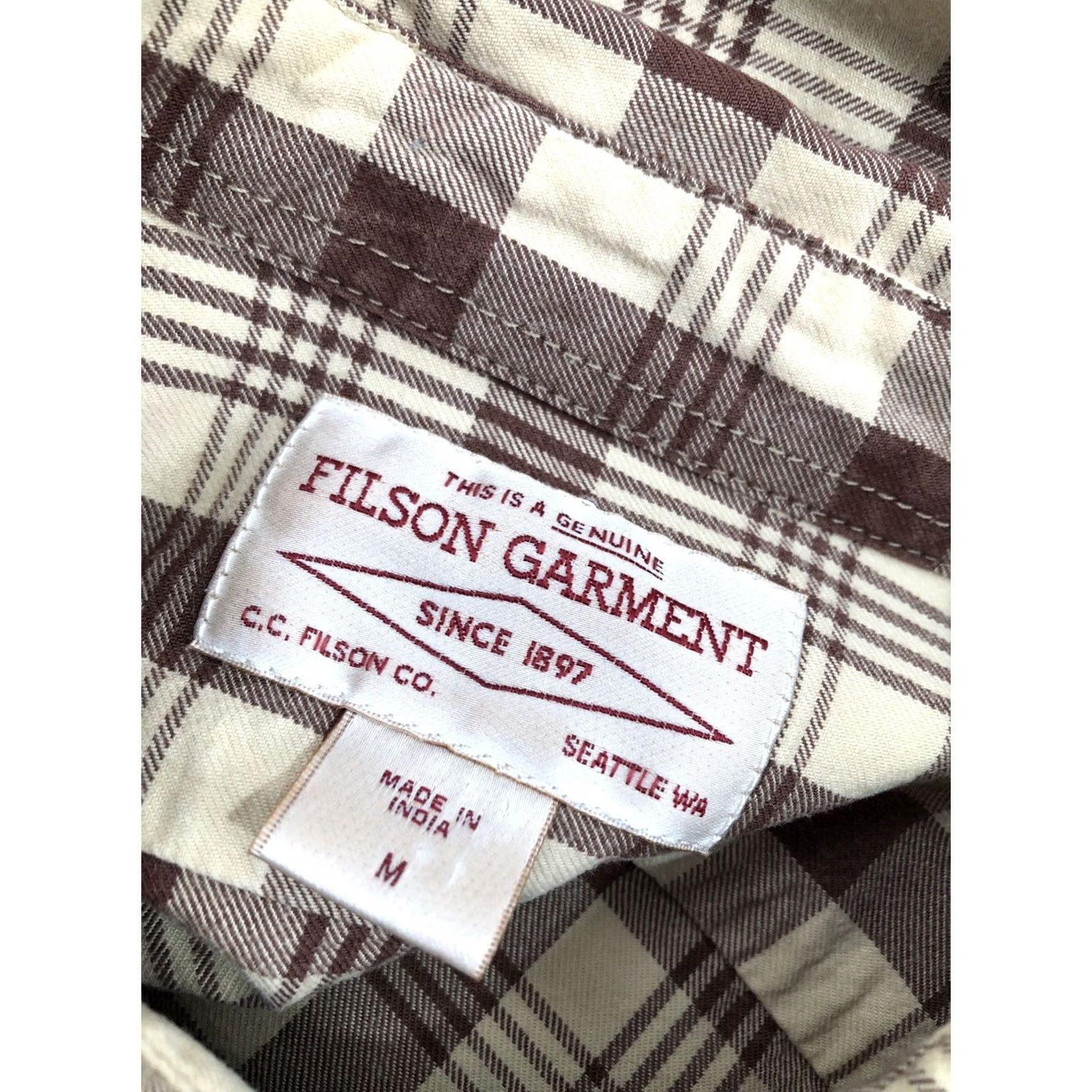 Filson Filson Shirt Plaid Medium Weight Md. Slightly Reddish Brown / Beige Mens Size US M / EU 48-50 / 2 - 4 Thumbnail