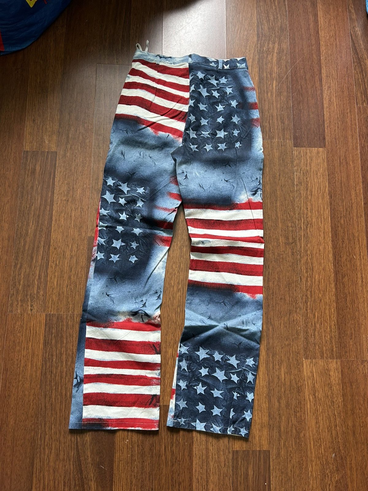 Japanese Brand Vintage American Flag Overprinted Women Jeans Streetwear Y2K Size 30" / US 8 / IT 44 - 10 Thumbnail