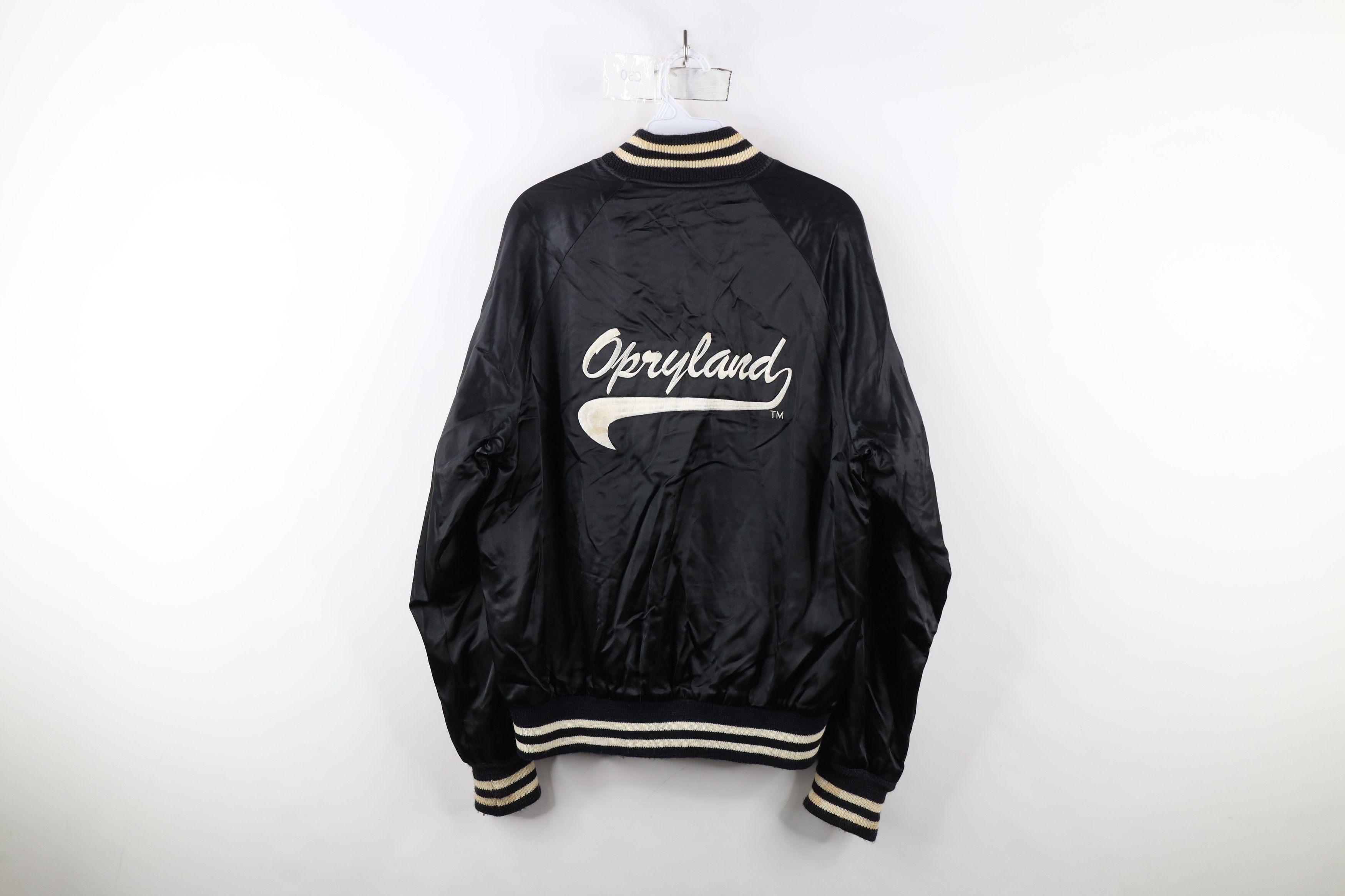 Vintage Vintage 80s 90s Opryland Lined Satin Bomber Jacket Black USA Size US M / EU 48-50 / 2 - 14 Thumbnail