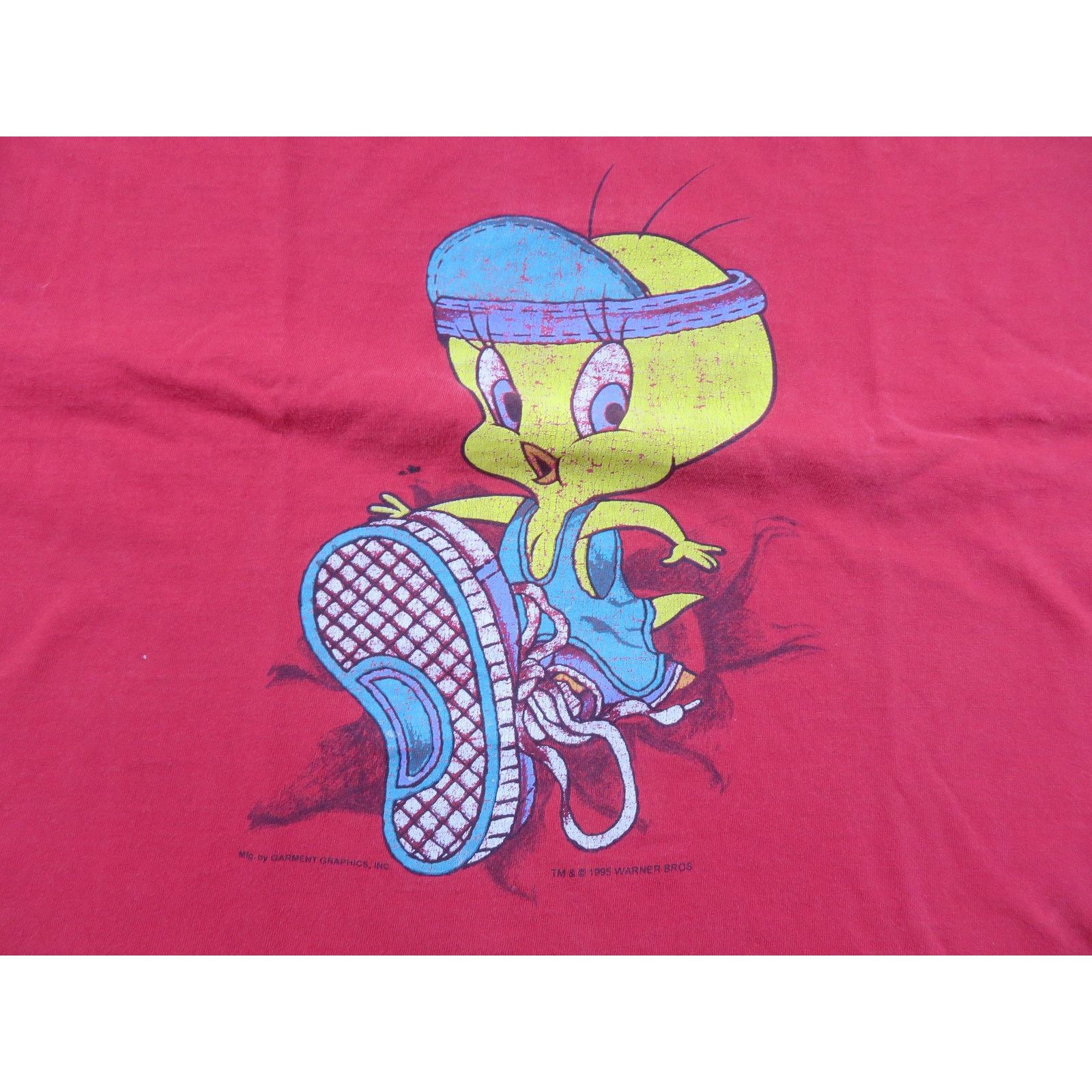 Other Tweety T-Shirt Looney Tunes Red Double Sided Sz 2XL 1990s Size US XXL / EU 58 / 5 - 3 Thumbnail