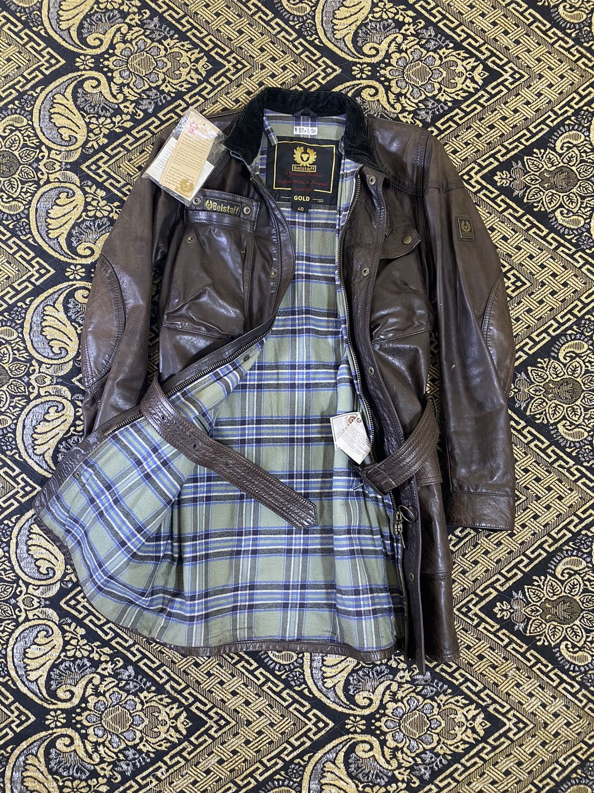 image of Belstaff Trailmaster Leather Jacket in Brown, Men's (Size Medium)