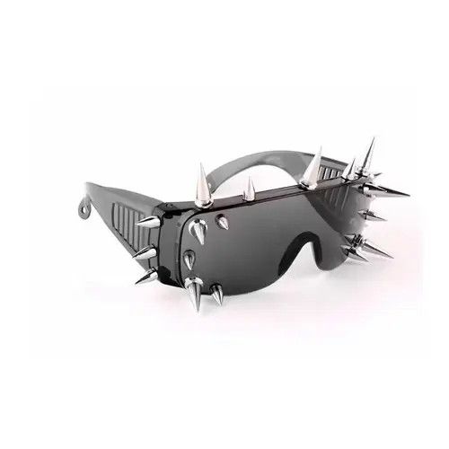 Electric Visual × Japanese Brand Goth Punk Spiked Oversized Black Sunglasses Size ONE SIZE - 3 Thumbnail