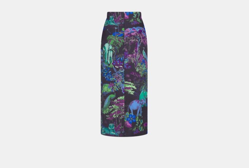 Dior o1w1db10824 Mid-Length Straight-Cut Skirt in Multicolor Size 25" / US 0 / IT 36 - 2 Thumbnail