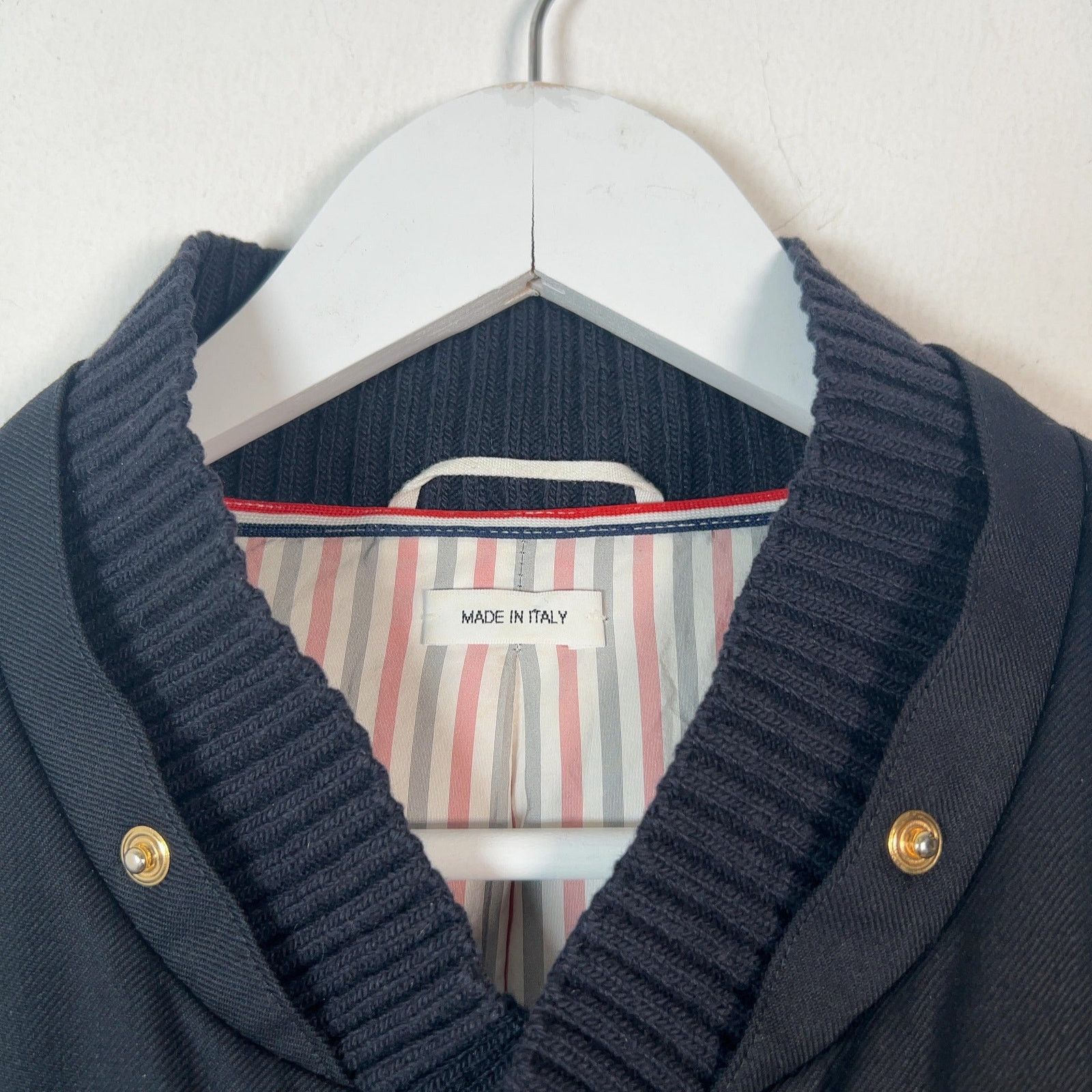Thom Browne Thom Browne Navy Down Bomber Puffer Jacket Size 3 Size US L / EU 52-54 / 3 - 5 Thumbnail