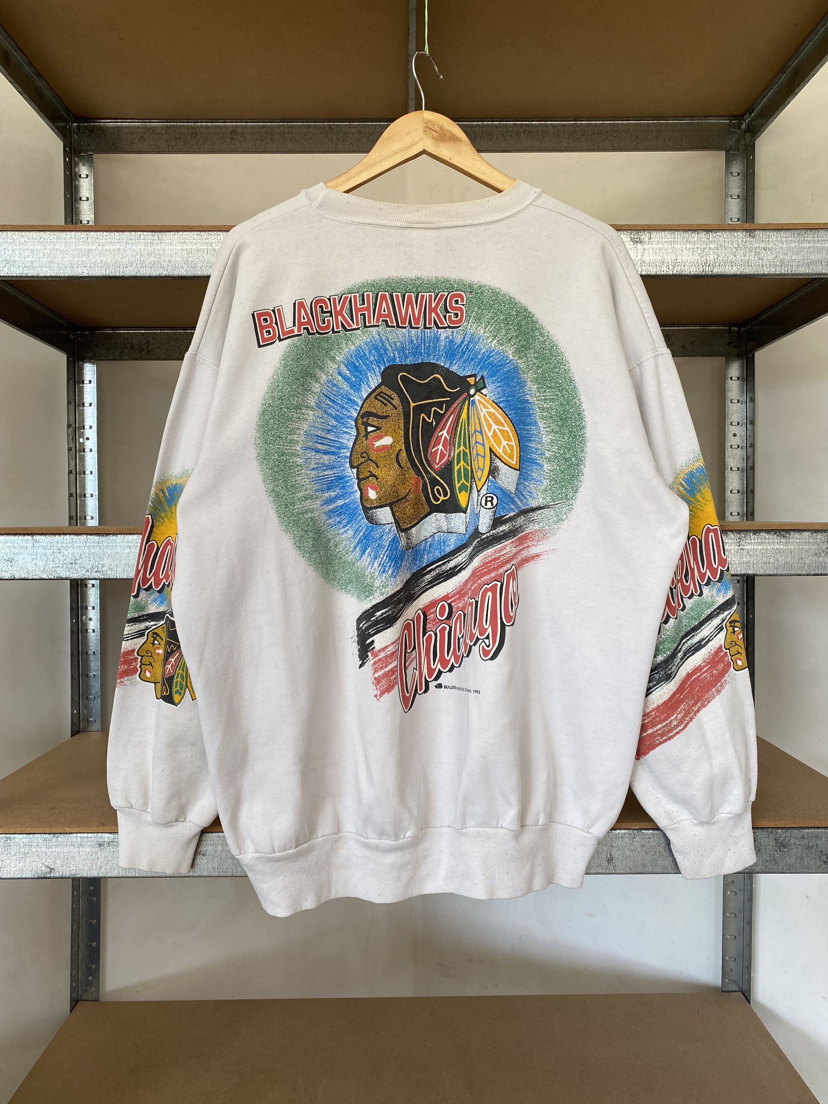 NHL × Vintage Chicago Blackhawks Vintage 1993 NHL Sweatshirt Size US XXL / EU 58 / 5 - 2 Thumbnail