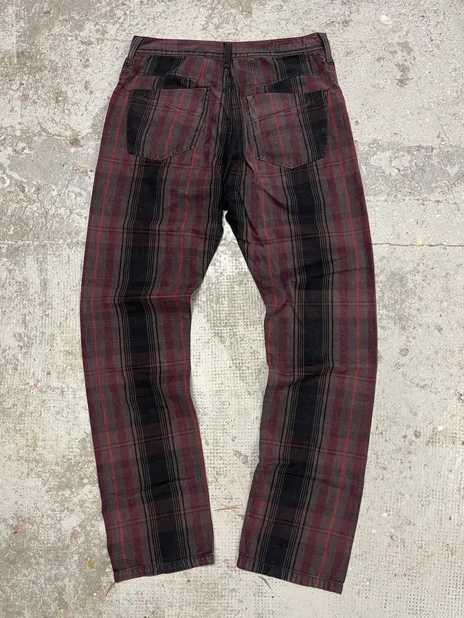 Marithe + Francois Girbaud × Vintage 2000s Marithé + François Girbaud Tartan Effect Striped Pants Size US 32 / EU 48 - 7 Thumbnail