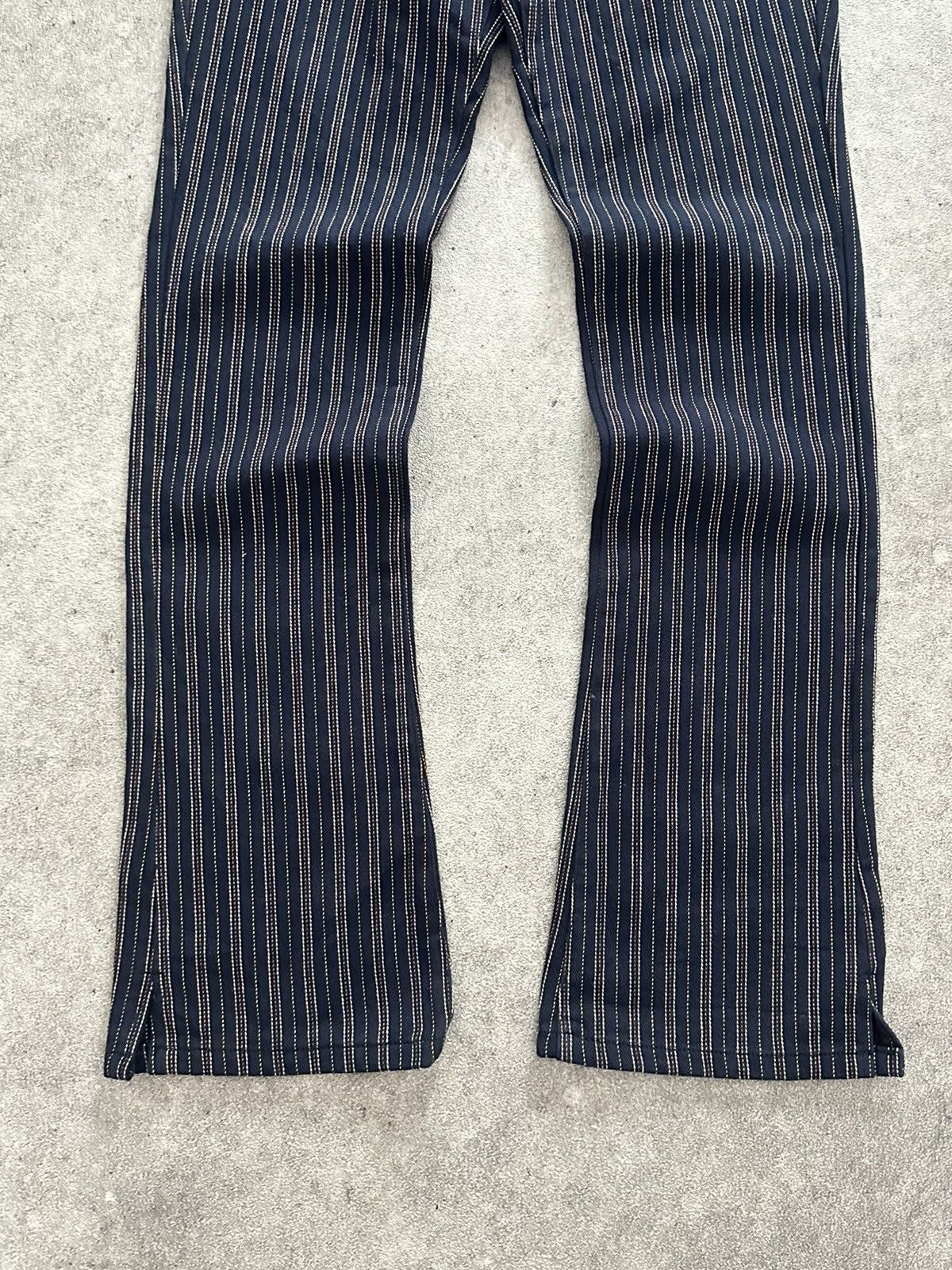 Tornado Mart 2000s Japanese Zippyziggy Striped Flared Denim Jeans Size US 29 - 2 Thumbnail