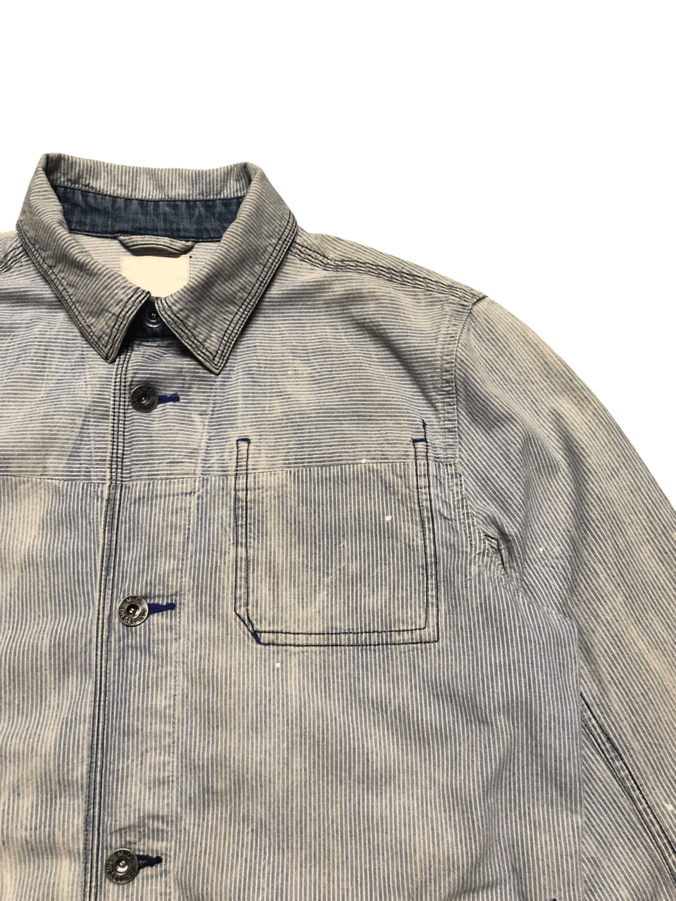 Diesel Diesel Denim Striped Cotton Jacket Shacket Buttons Faded Size US S / EU 44-46 / 1 - 7 Thumbnail