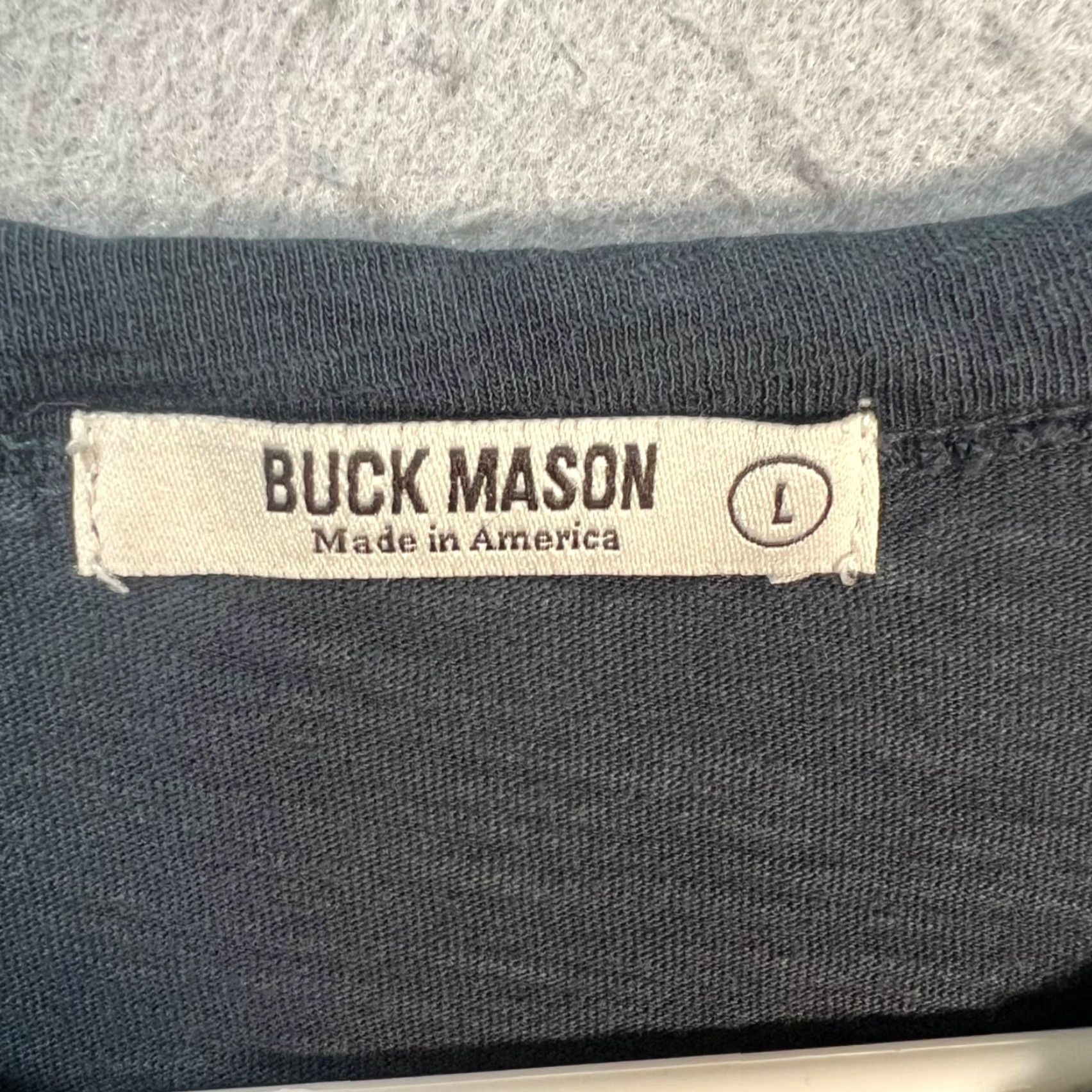 Buck Mason Buck Mason Mens T-Shirt Black Cotton Short Sleeve Crew Neck Size L USA Patch Classic Adult Mens 2020s Size US L / EU 52-54 / 3 - 3 Thumbnail
