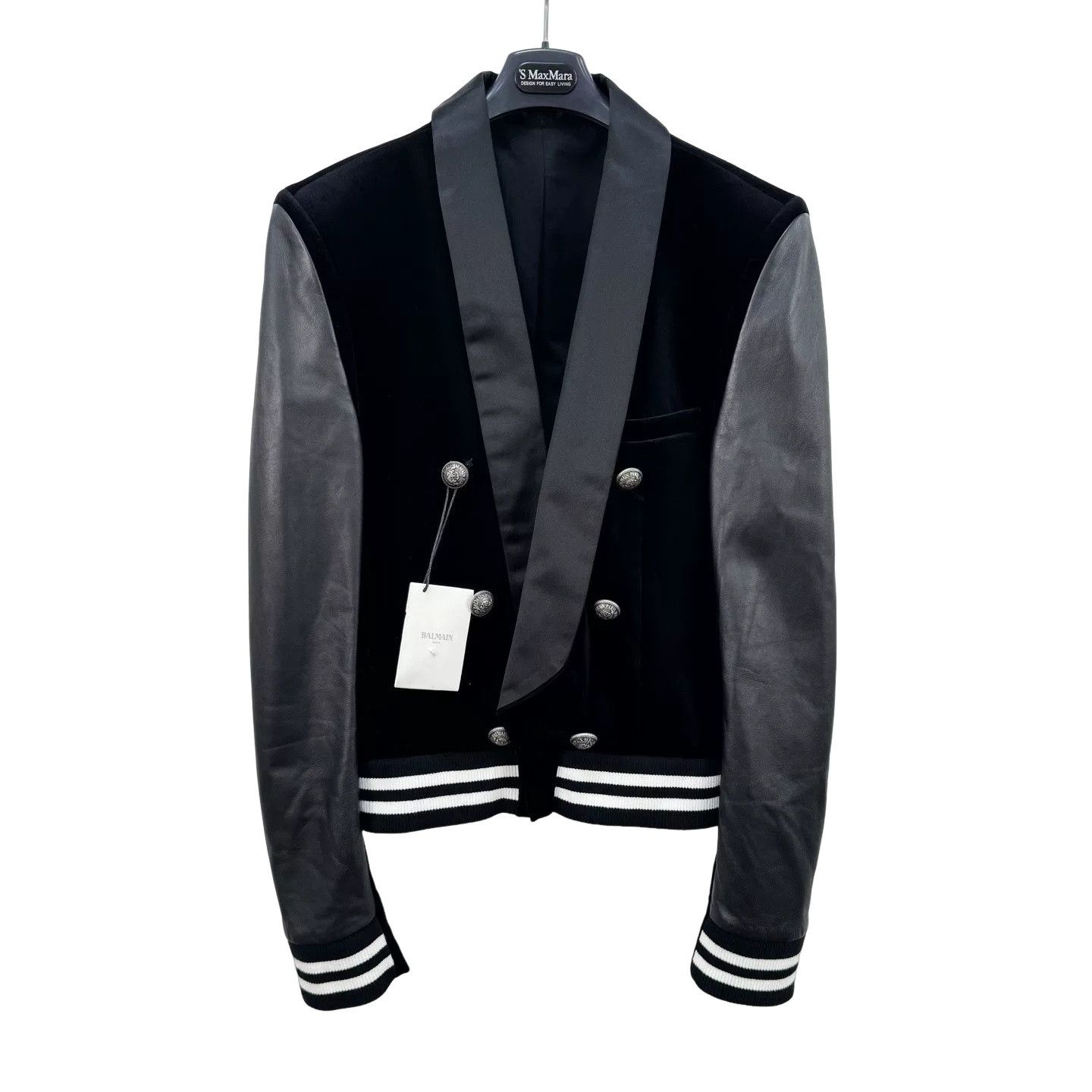 Balmain Balmain Lambskin Sleeve Velvet Jacket Size 52 Size US L / EU 52-54 / 3 - 1 Thumbnail