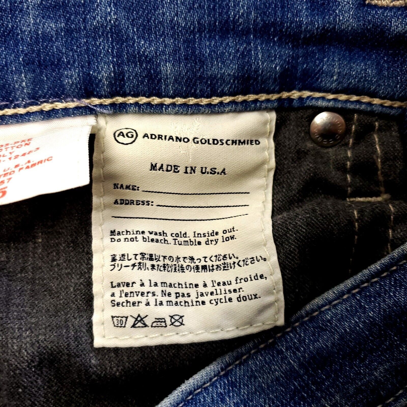 AG Adriano Goldschmied AG Adriano Goldschmied The Silt Roll-Up Denim Blue Jeans 28 Size 28" / US 6 / IT 42 - 6 Thumbnail