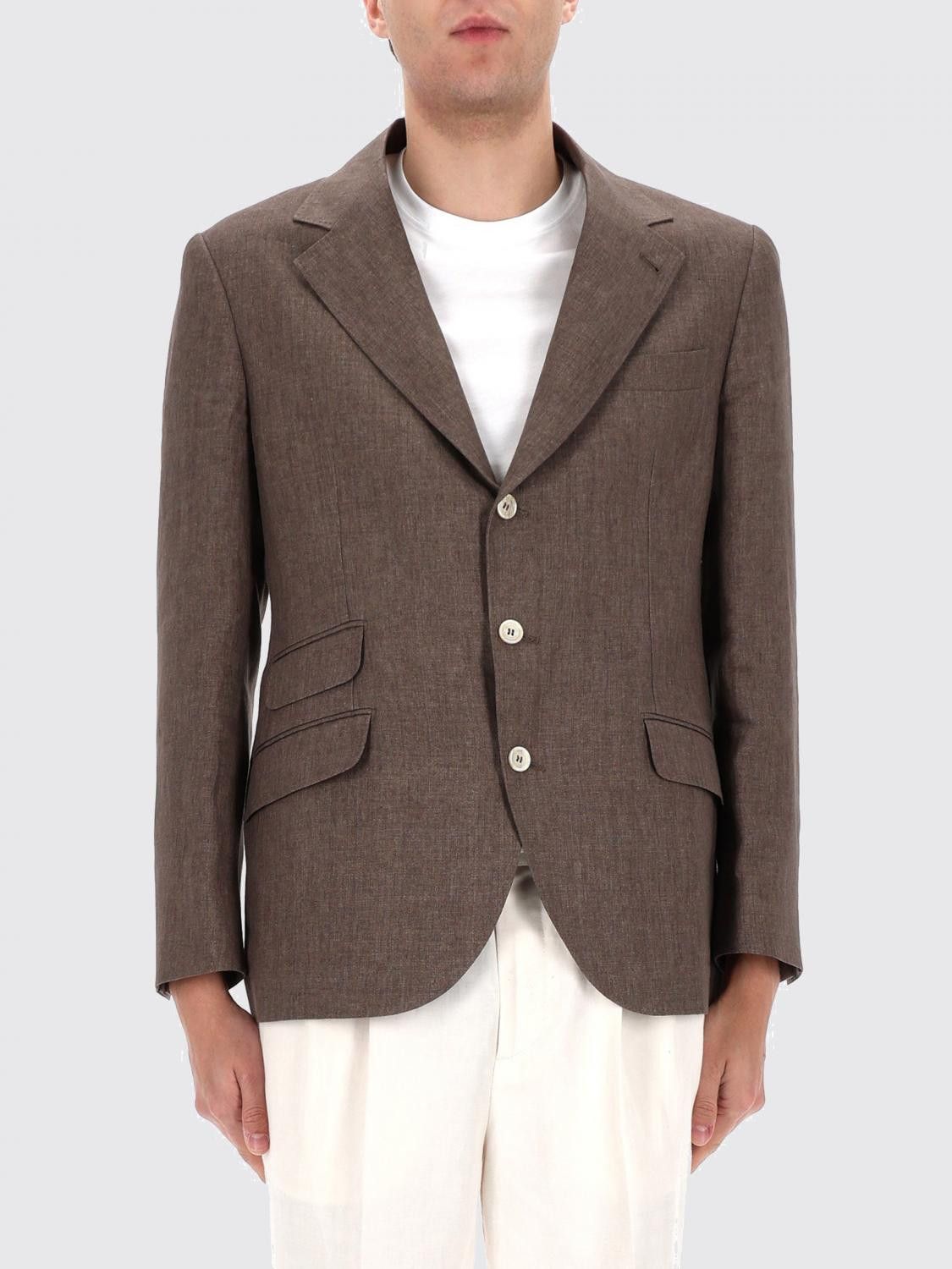 Brunello Cucinelli Brunello Cucinelli Jacket Men Brown Size US L / EU 52-54 / 3 - 1 Thumbnail