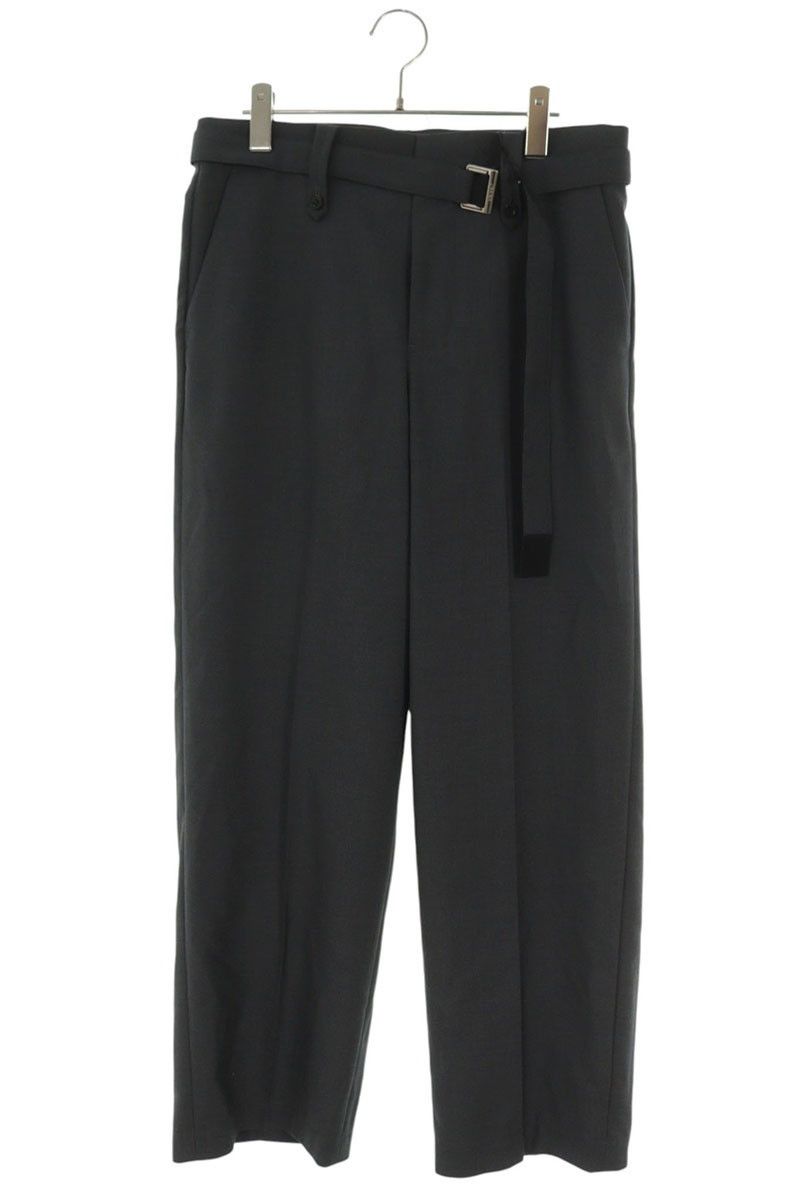 Sacai Sacai Belted Wide Wool Blend Slacks Gray Size 32 Size US 32 / EU 48 - 1 Thumbnail