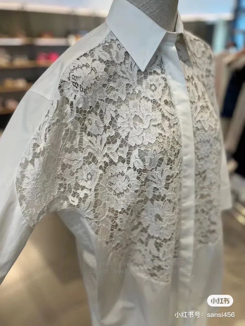 Valentino Valentino White classic lace panelled shirt Size M / US 6-8 / IT 42-44 - 6 Thumbnail