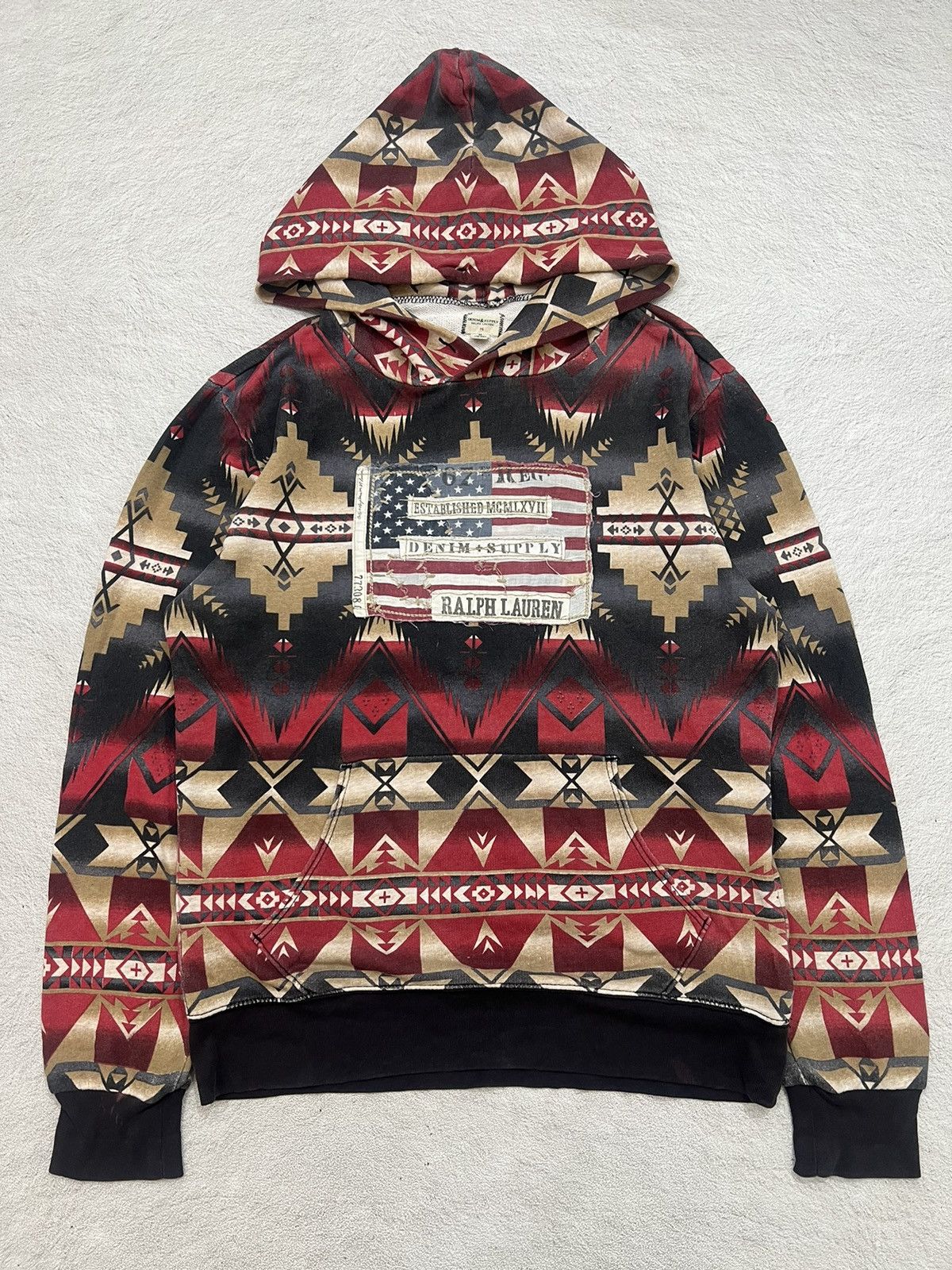 Polo Ralph Lauren 2000s RRL Denim Supply RL Aztec Print Hoddie y2k Lgb Ifsix Size US M / EU 48-50 / 2 - 1 Thumbnail