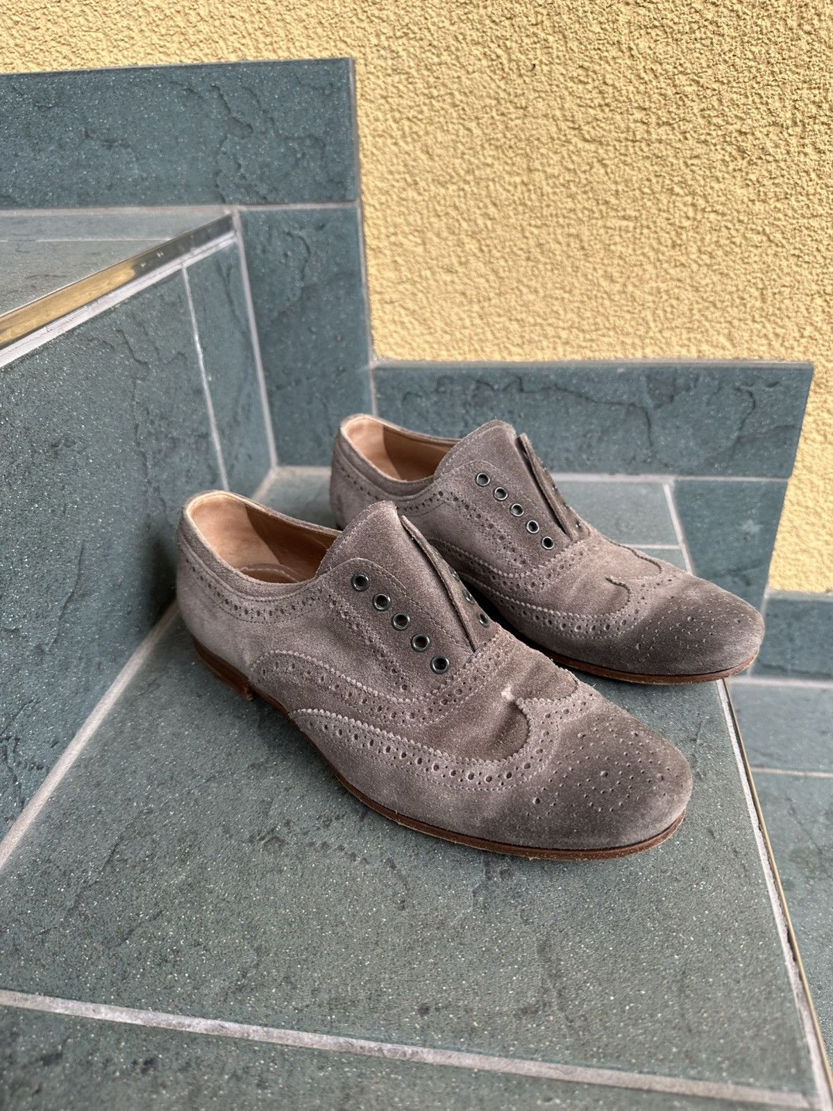 Prada Prada Loafers Women Shoes size 36 us-6,5 Brown-Gray Size US 6.5 / IT 36.5 - 2 Thumbnail