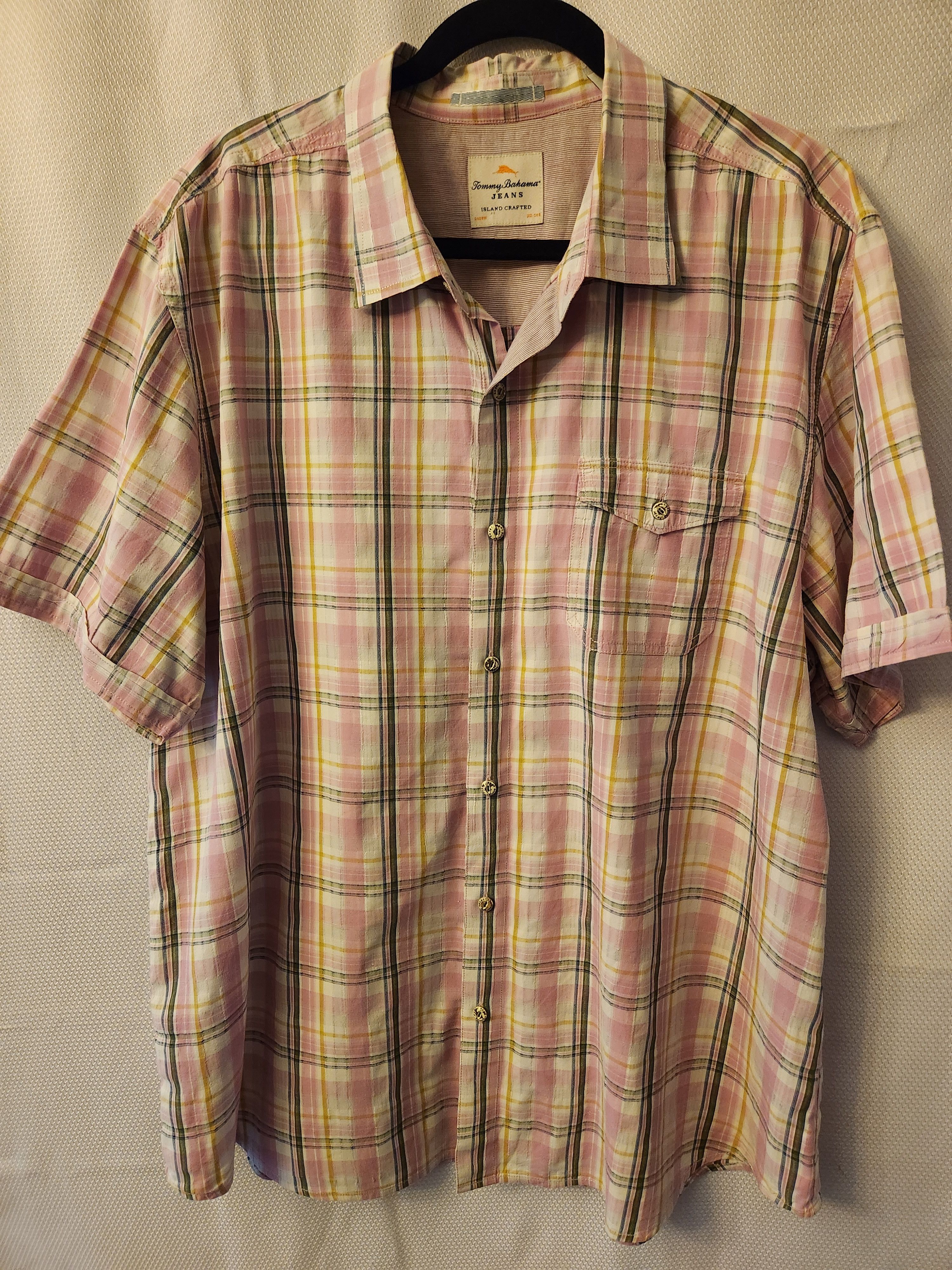 Tommy Bahama Button Front Plaid Short Sleeve Shirt Size US XL / EU 56 / 4 - 1 Thumbnail