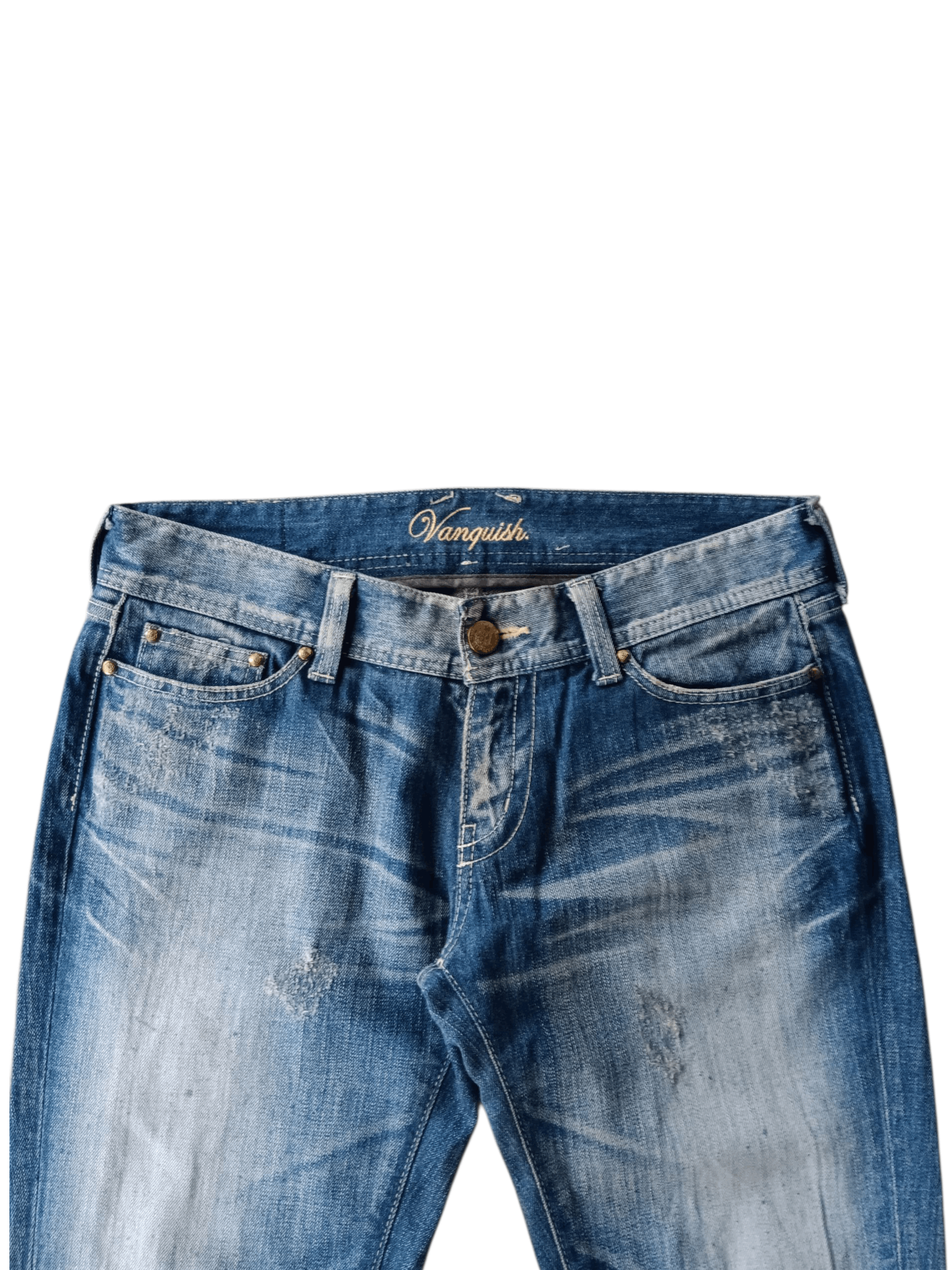 Vanquish Vanquish gold flared ripped jeans Size US 33 - 5 Thumbnail