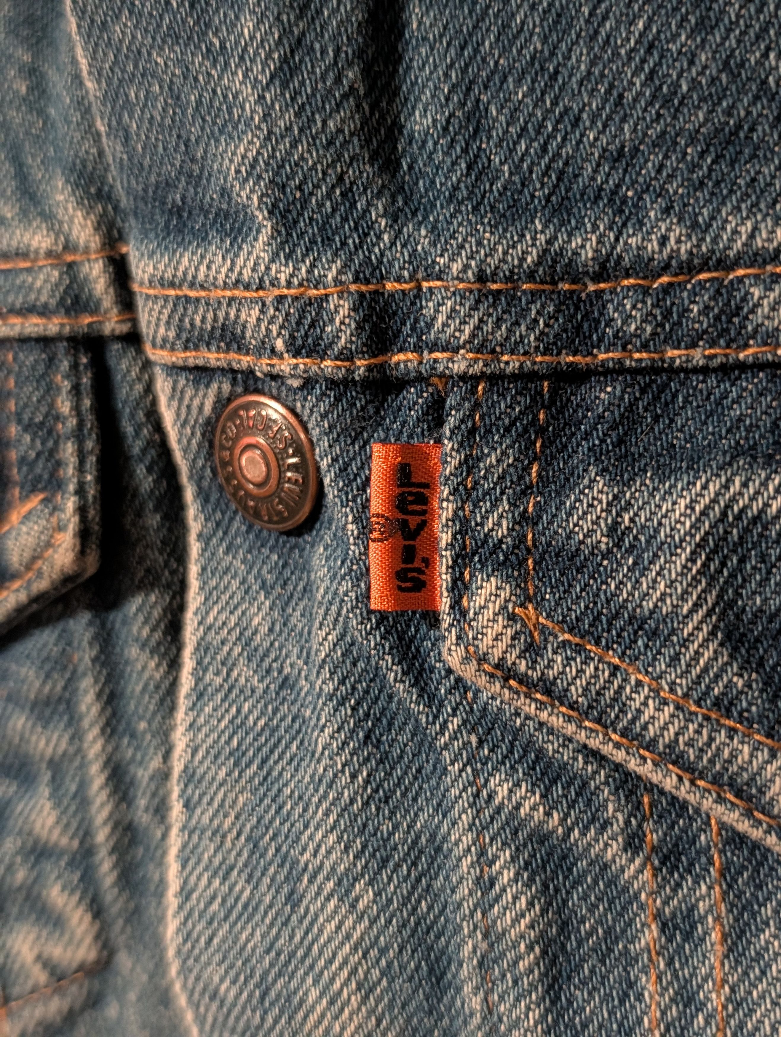 Levi's Vintage 70s Little Levi’s Denim Trucker Jacket Orange Tab 4T Size US S / EU 44-46 / 1 - 2 Thumbnail