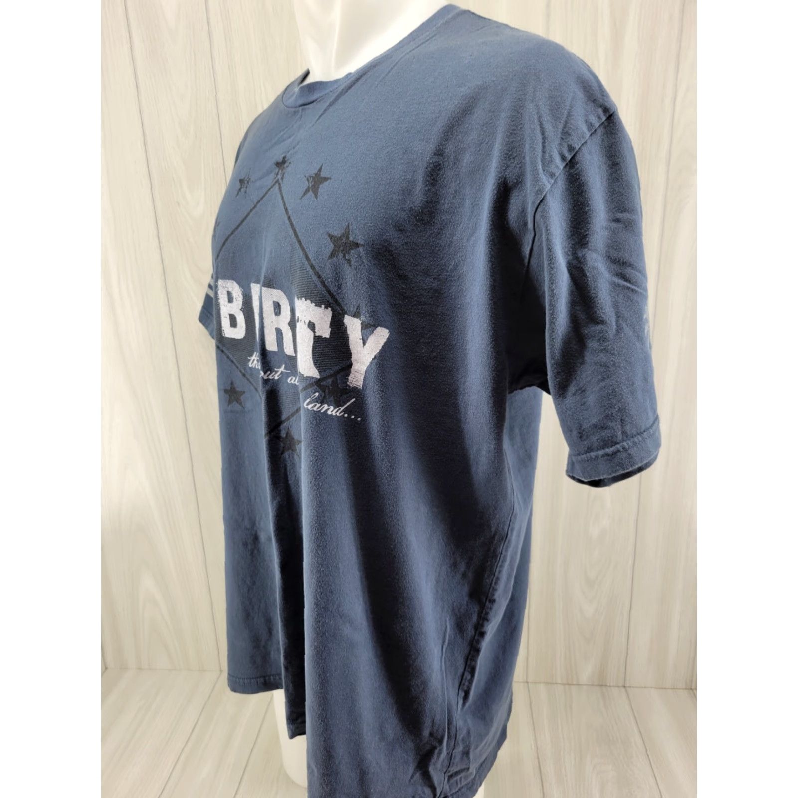 Vintage Grunt Style T Shirt Mens 2XL Blue LIBERTY THROUGHOUT Graphic Army Military Size US XXL / EU 58 / 5 - 2 Thumbnail