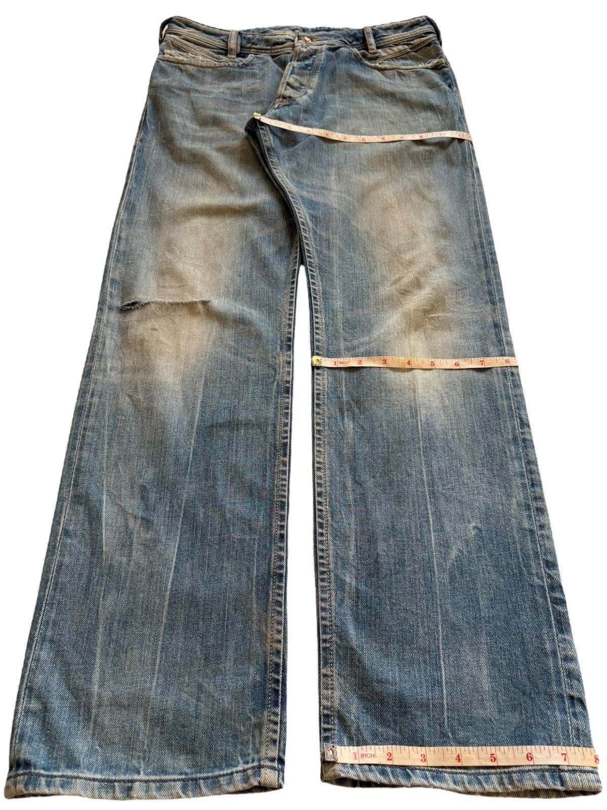 Diesel Vintage Italy Diesel Poiak Mud Wash Distressed Loose Jeans Size US 32 / EU 48 - 16 Thumbnail