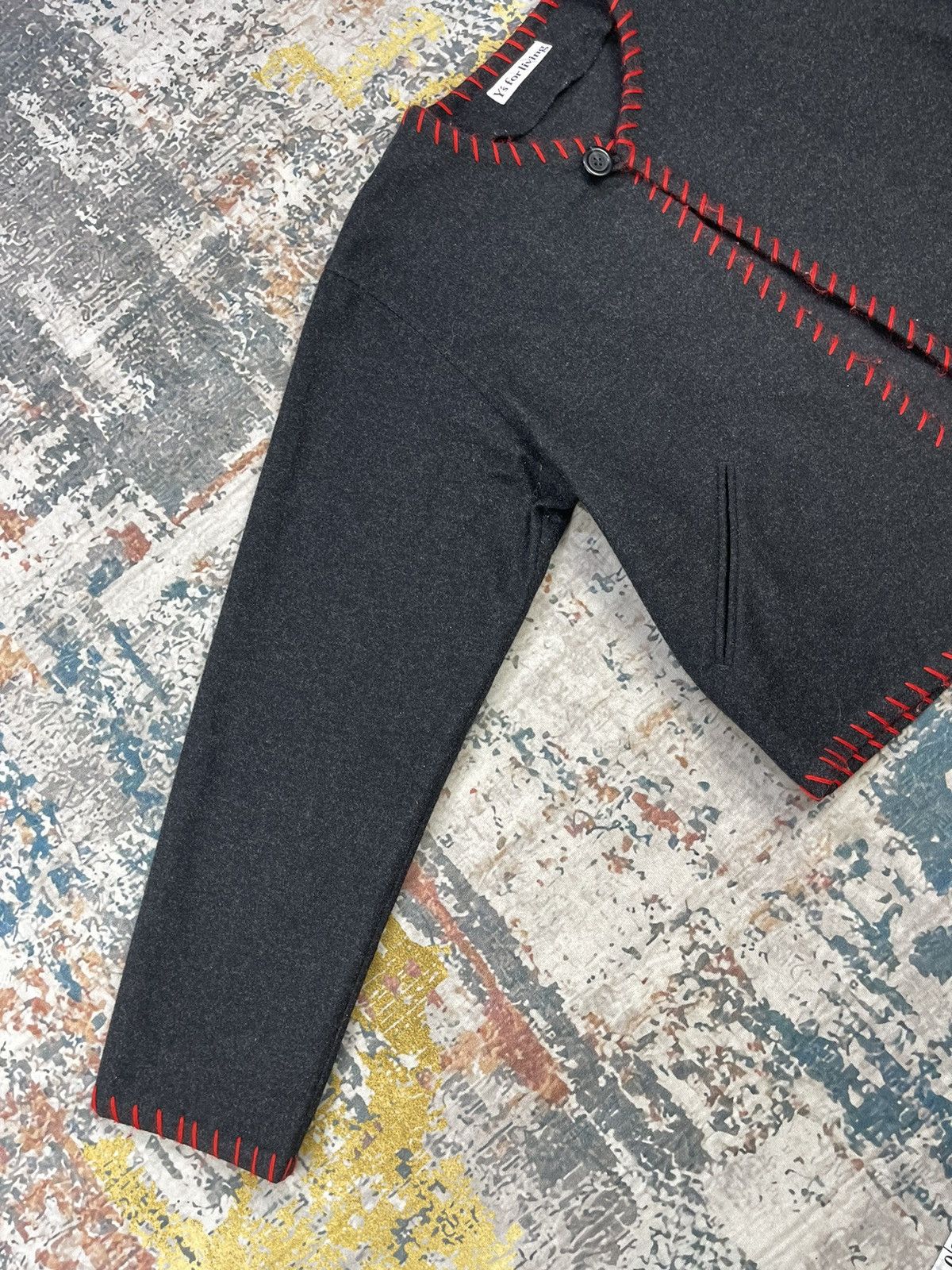 Y's Yohji Yamamoto Y’s For Living Red Trim Sweater Cardigans Size L / US 10 / IT 46 - 2 Thumbnail