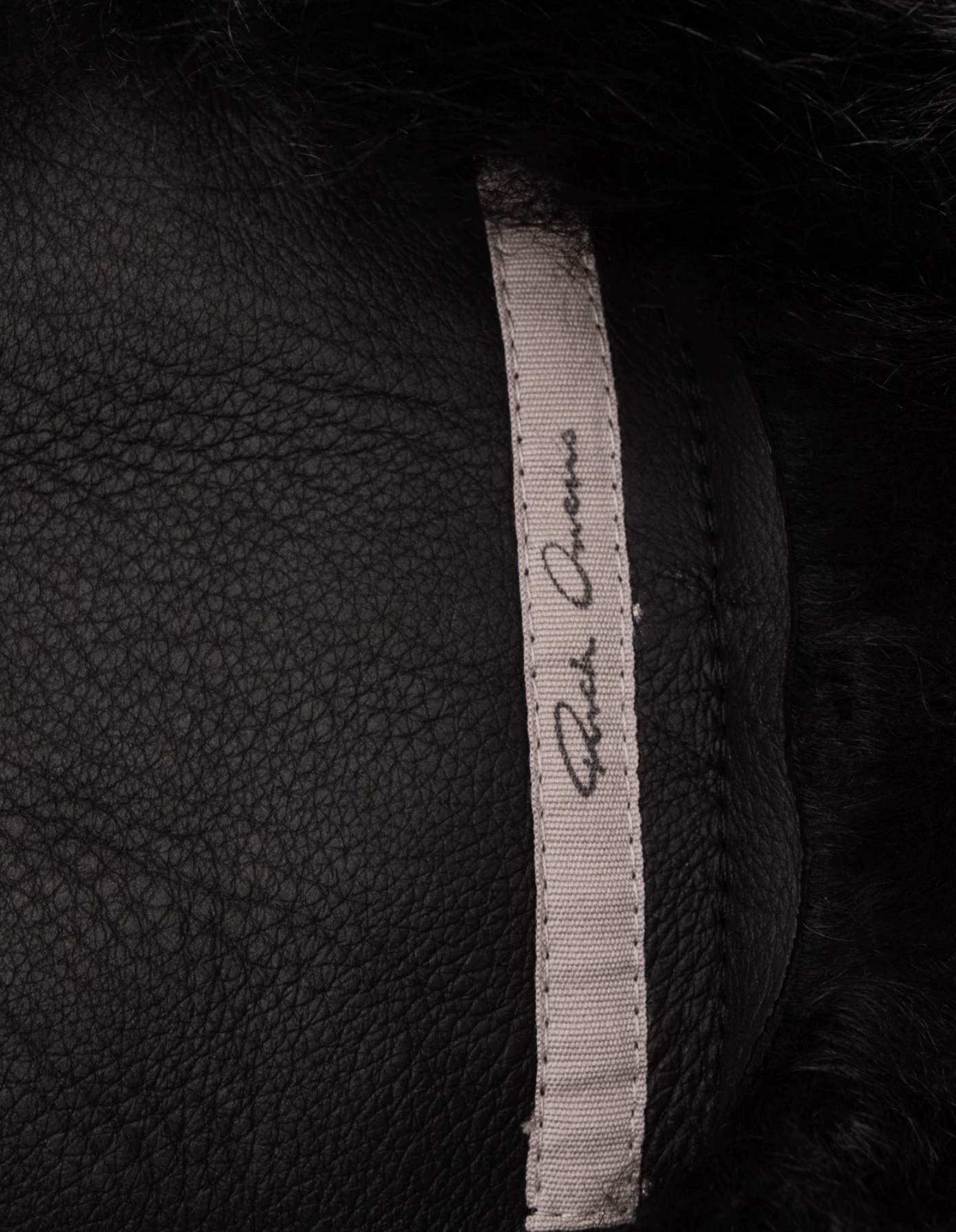 RICK OWENS PORTERVILLE Girdered Shearling Bomber Jacket