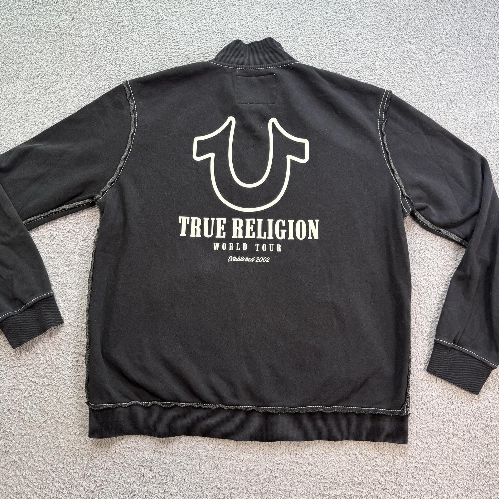 True Religion True Religion Big T World Tour Zip Mock Neck Jacket 2XL Size US XXL / EU 58 / 5 - 2 Thumbnail