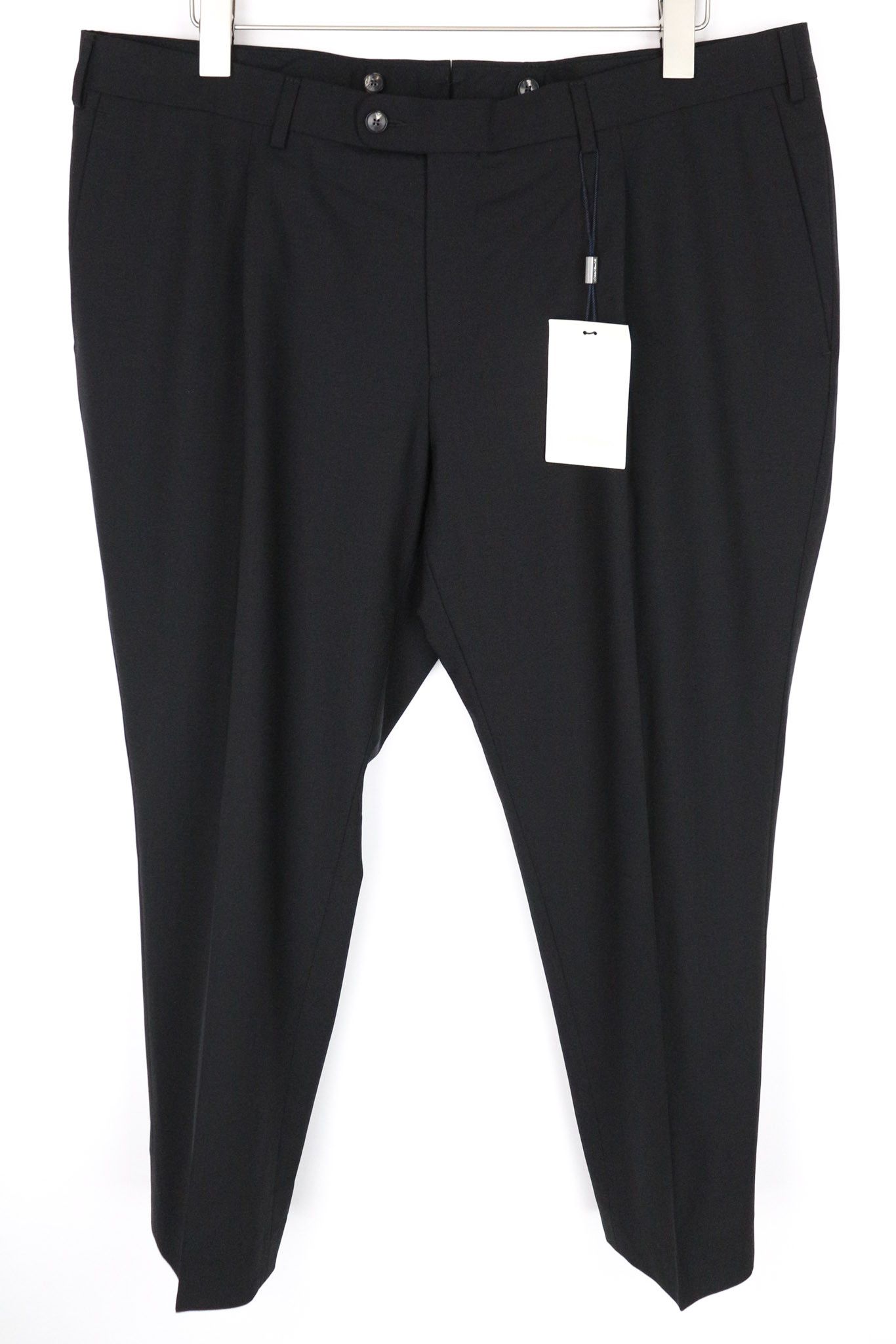 Suitsupply BRESCIA UK40R Black Wool Stretch Front Trousers 73332 Size 40R - 1 Thumbnail