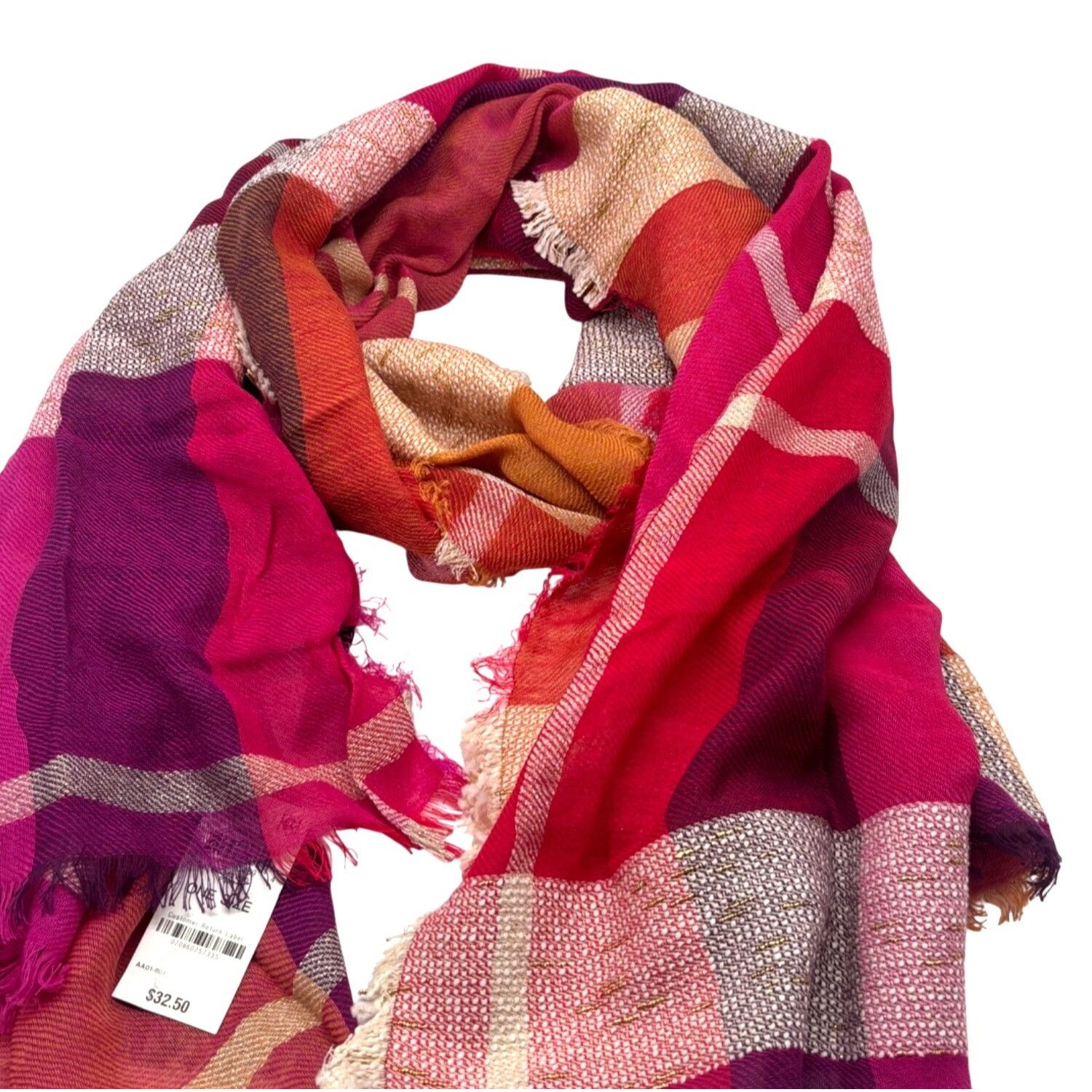 Other INC International Concepts INC Touch Of Shine Plaid Wrap Sca Size ONE SIZE - 5 Thumbnail