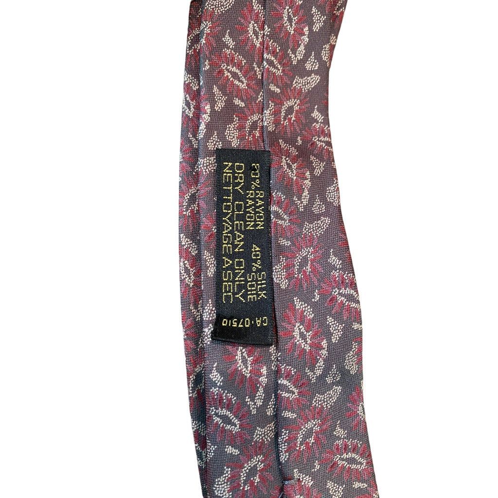 Giorgio Armani GIORGIO ARMANI Printed Floral Silk Tie Burgundy Size ONE SIZE - 4 Thumbnail