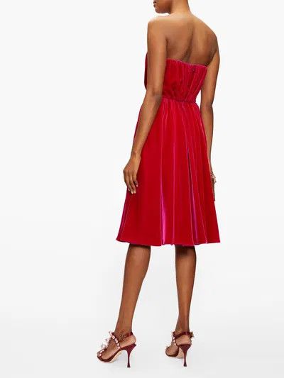 Dolce & Gabbana o1y0825 Velvet Mini Dress in Fuchsia Size XS / US 0-2 / IT 36-38 - 6 Thumbnail