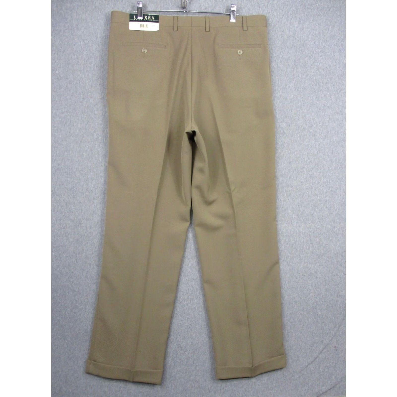 Ralph Lauren Lauren Ralph Lauren Pants Mens 38x32 Beige Polyester Pleated Dress Cuffed Slacks Size US 38 / EU 54 - 5 Thumbnail