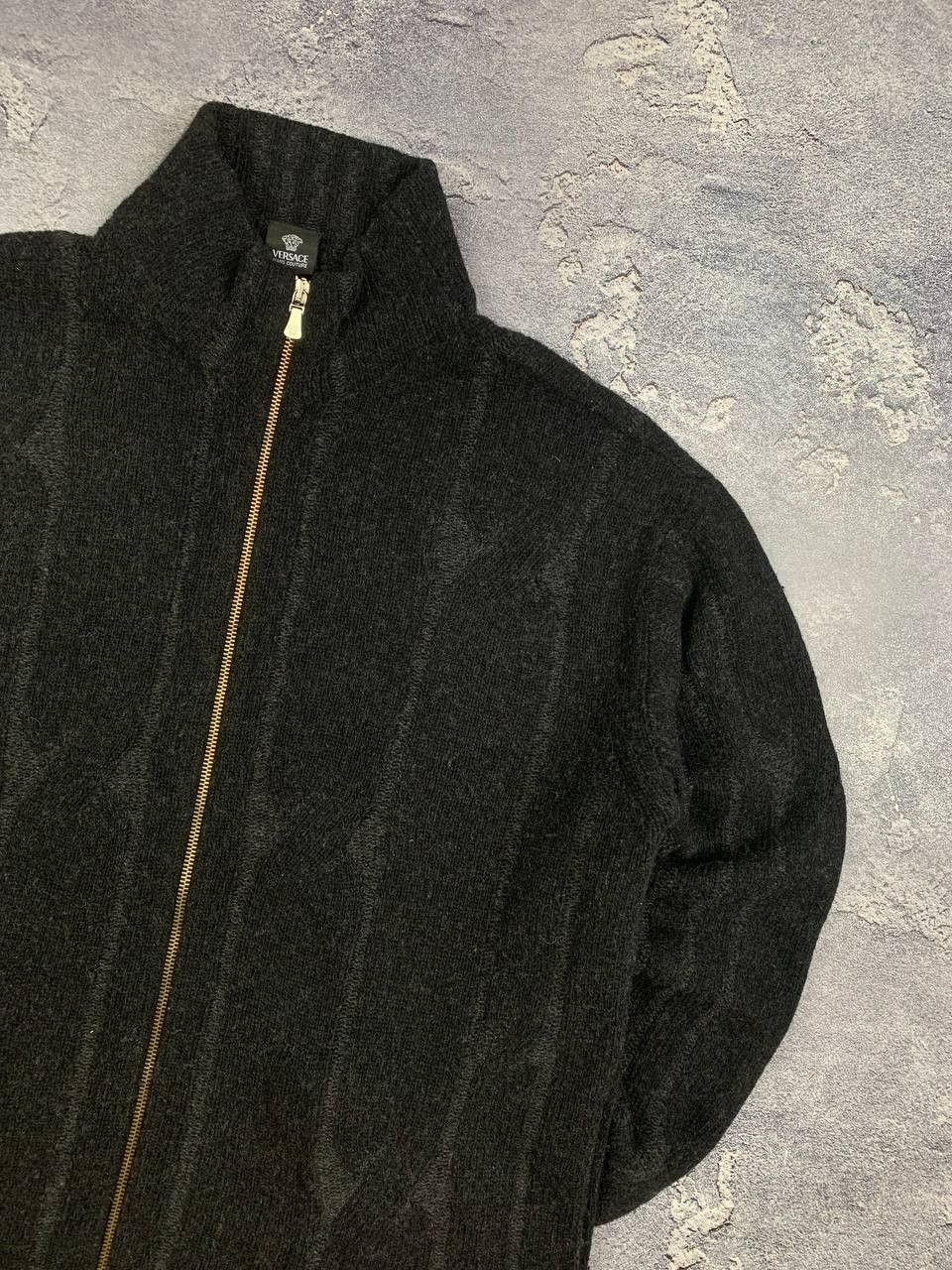 Versace Vintage Versace Jeans Couture Zip Up Wool Sweater Lampo Size US XXL / EU 58 / 5 - 3 Thumbnail