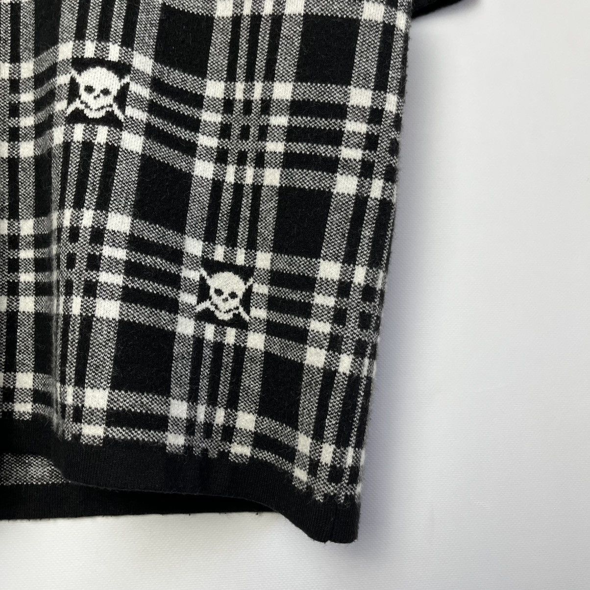 Japanese Brand Y2k Heaven Can Wait Skull Logo 100% Wool Polo Shirt Size US S / EU 44-46 / 1 - 2 Thumbnail