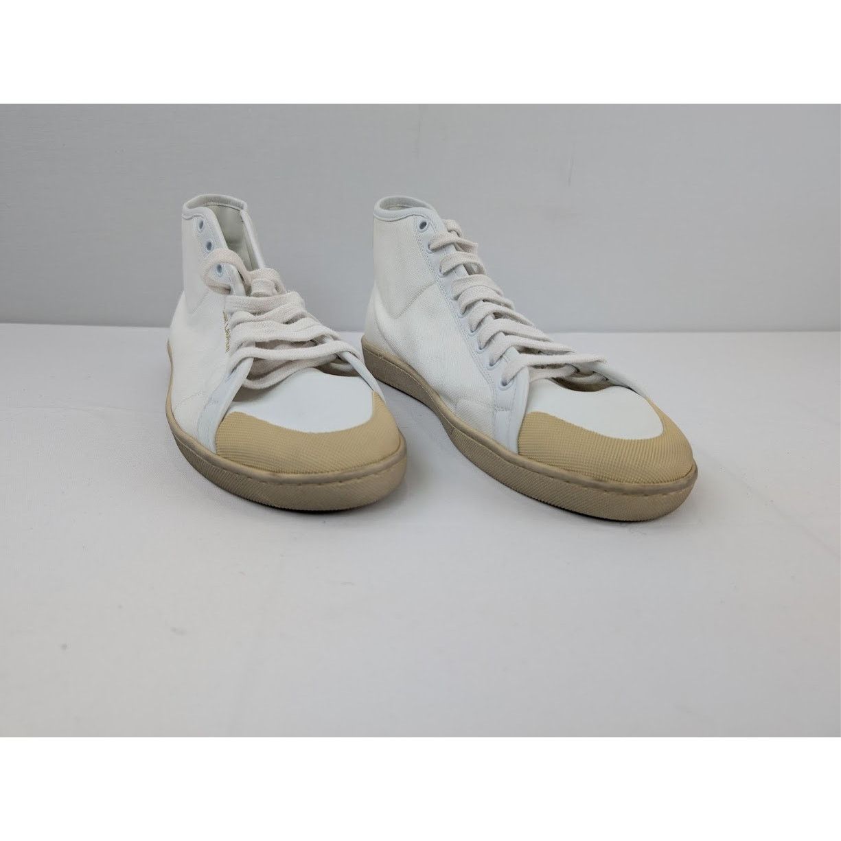 Saint Laurent Paris o1rshd1 Mid-Top Sneakers in Off-White Size US 12 / EU 45 - 5 Thumbnail