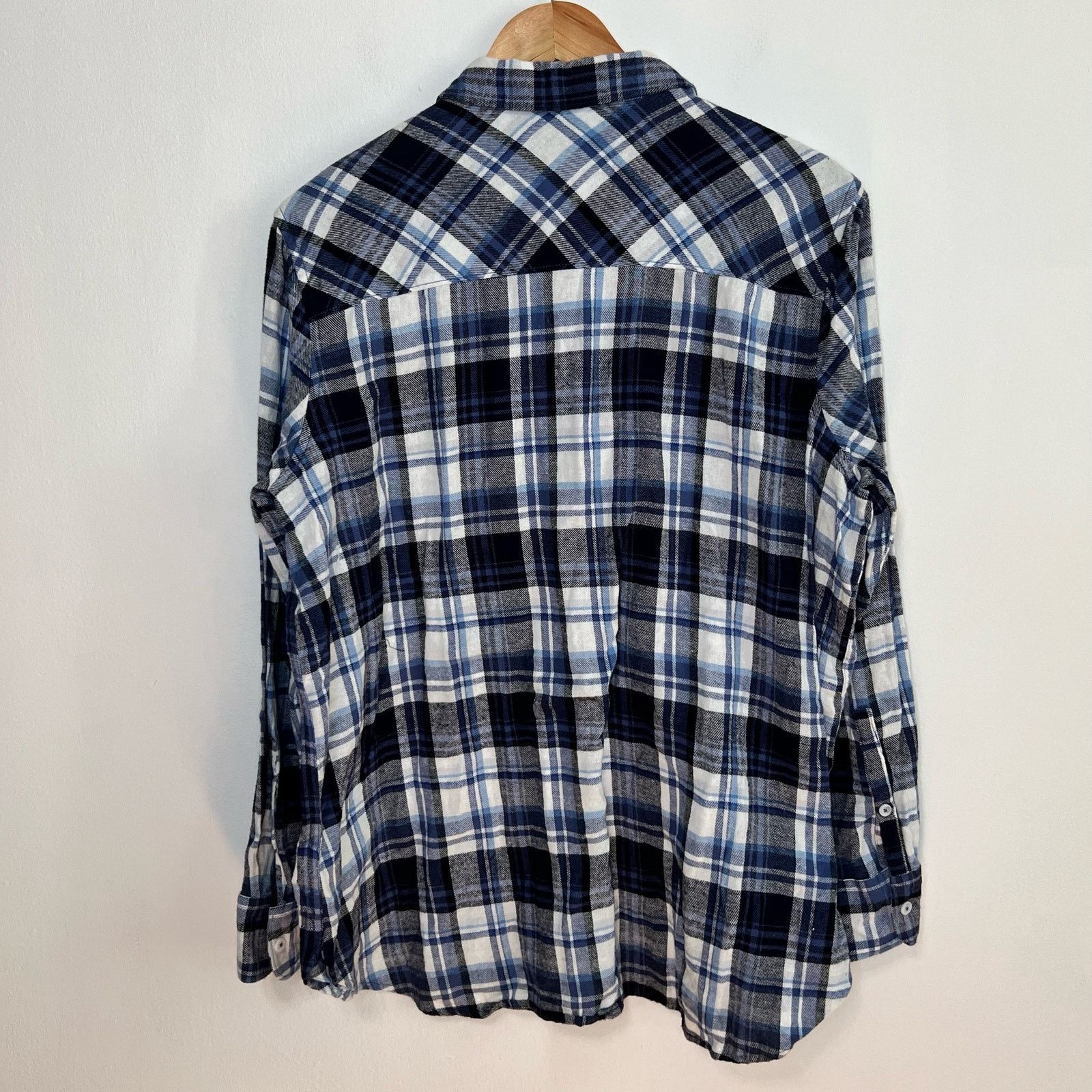 Woolrich Woolen Mills Woolrich Blue Plaid Button Up XXL Womens Plus Button Pocket Size XXL / US 16-18 / IT 52-54 - 3 Thumbnail