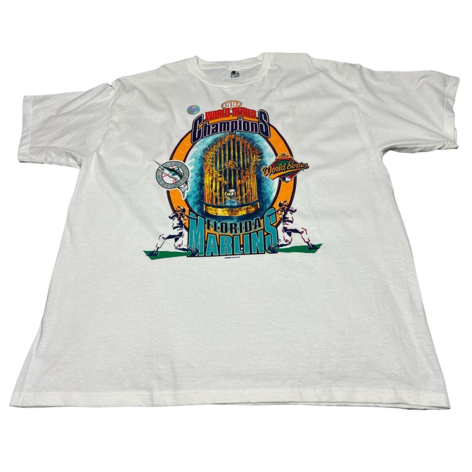 Starter Vintage 1997 Florida Marlins Starter World Series Shirt NEW Size US XL / EU 56 / 4 - 1 Thumbnail