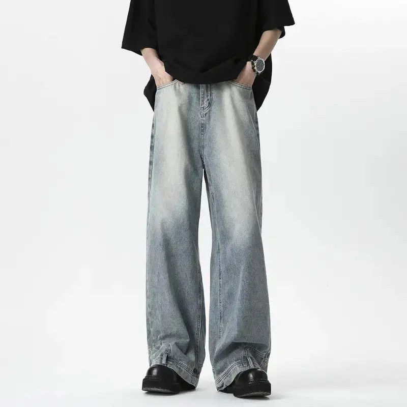 Japanese Brand Retro loose wide leg reverse jeans Size US 30 / EU 46 - 3 Thumbnail