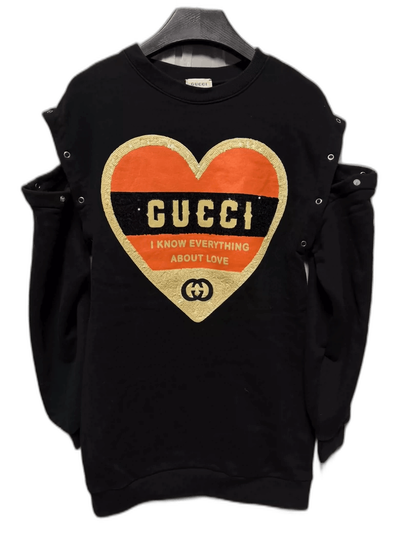 Gucci gucci heart logo detachable sleeve t-shirt dress-2507 Size US XS / EU 42 / 0 - 7 Thumbnail