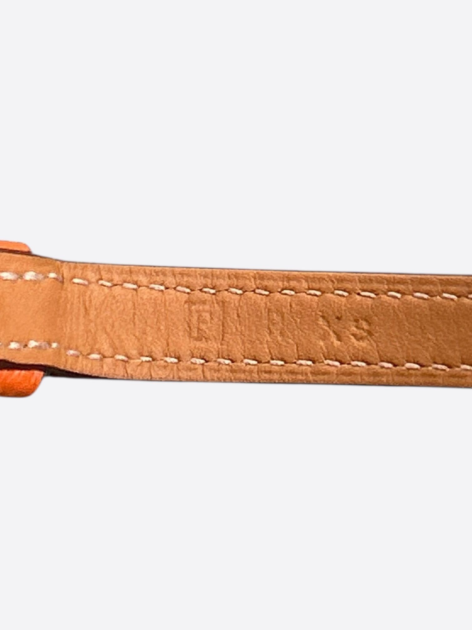 Hermes Orange Epsom Palladium Hardware Etriviere Double Bracelet Size ONE SIZE - 3 Thumbnail
