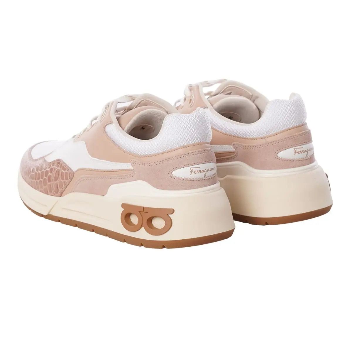Salvatore Ferragamo o1y0426 Low-Top Sneakers in Blush/White Size US 10 / IT 40 - 2 Thumbnail