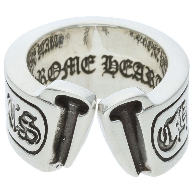 Chrome Hearts 7 CHROME HEARTS LARGE SCROLL LABEL RING silver Size ONE SIZE - 5 Thumbnail