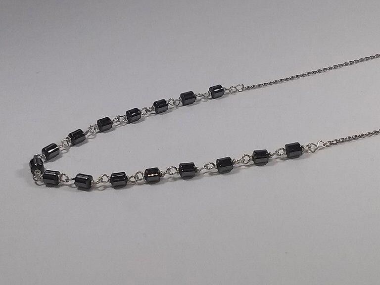 Handmade Mexican Handmade Sterling Silver Hematite Bead Necklace Size ONE SIZE - 4 Thumbnail