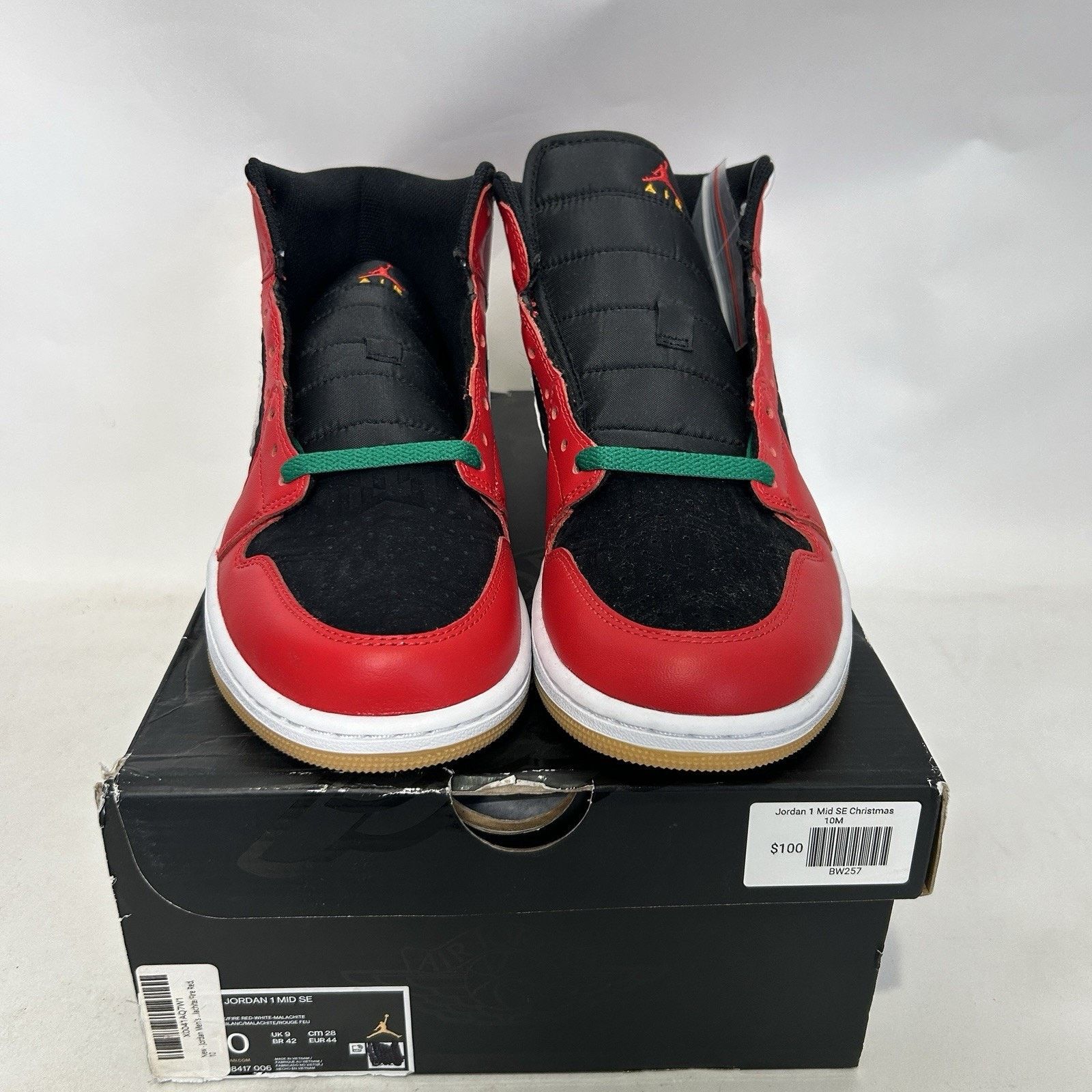 Jordan Brand Nike Air Jordan 1 Mid SE “Christmas/Black Fire Red White” Size US 10 / EU 43 - 2 Thumbnail