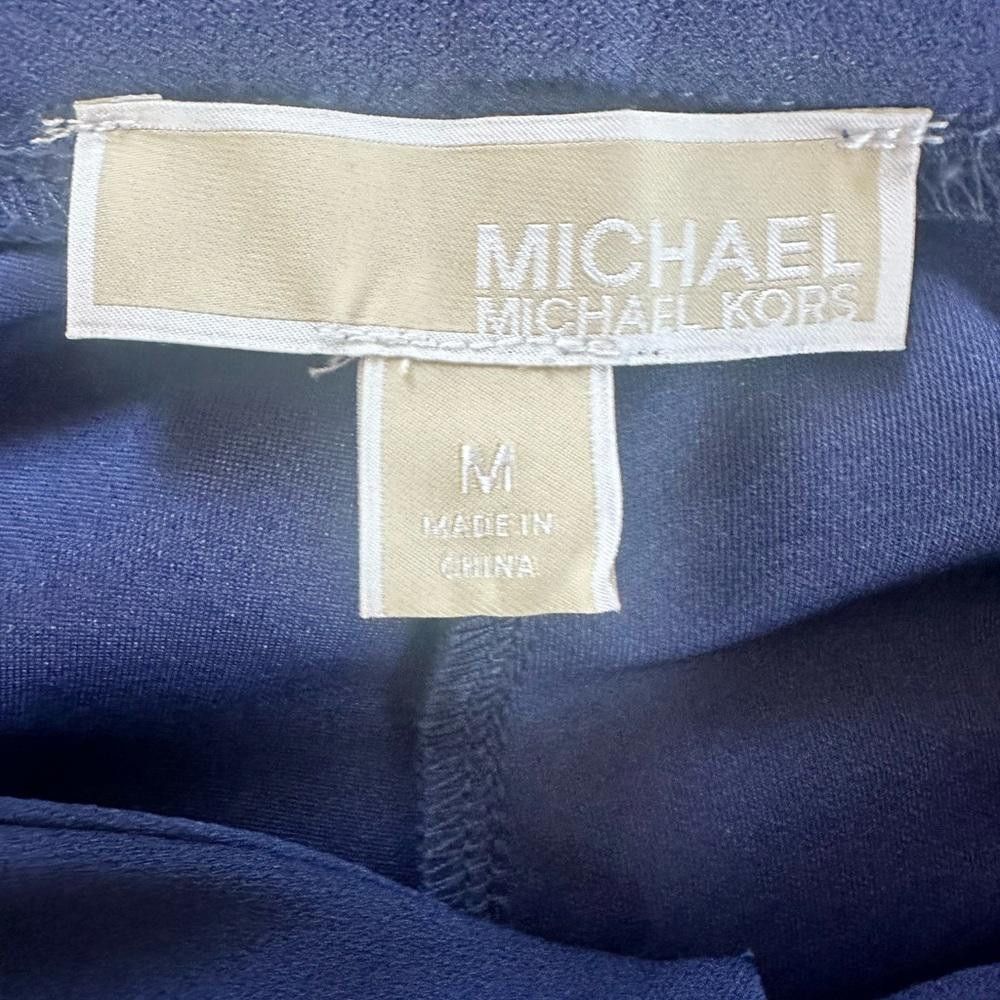 Michael Kors MICHAEL Michael Kors Side-Snap Crop Pants Navy Blue Medium Size 32" / US 10 / IT 46 - 8 Thumbnail
