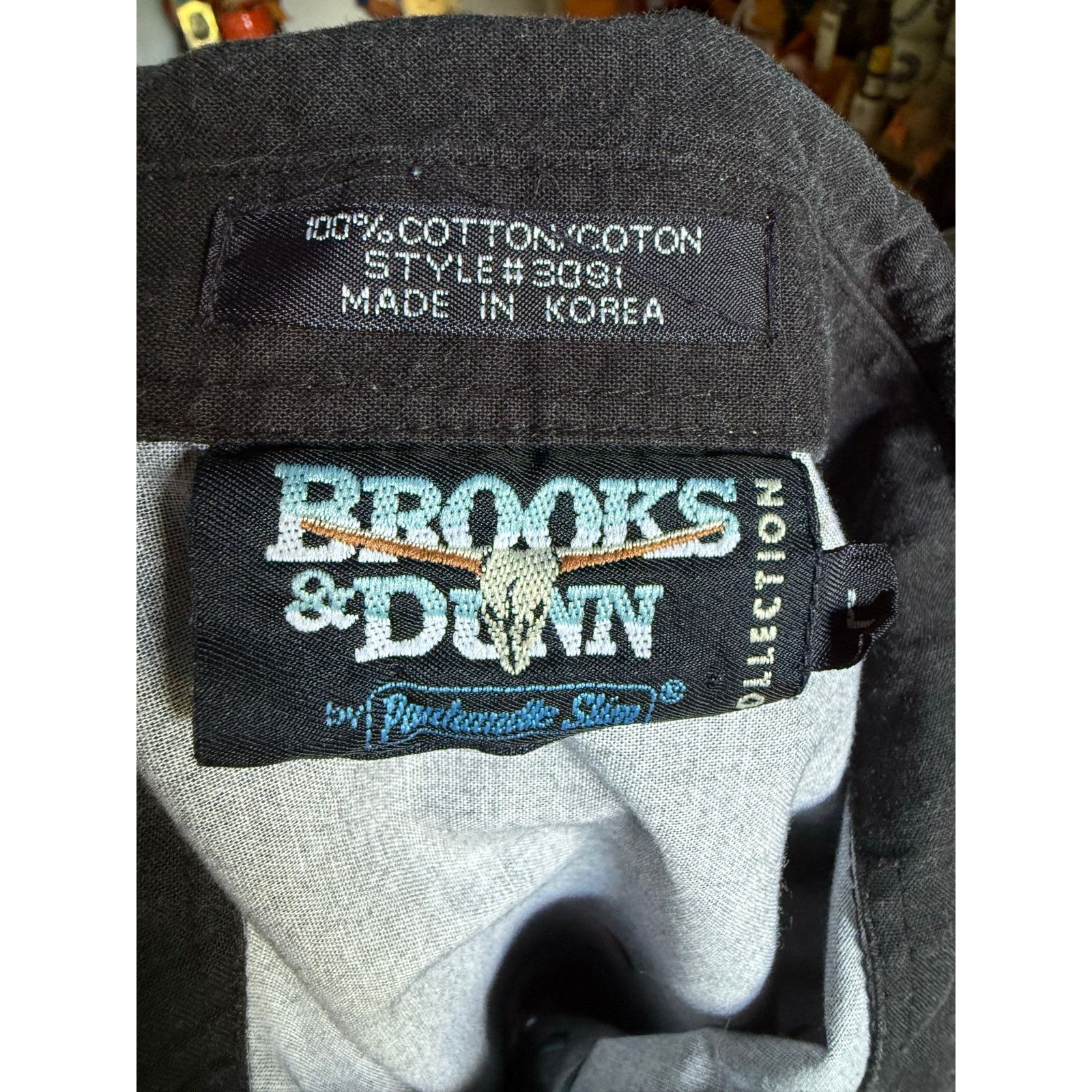 Vintage Vintage Men’s Brooks & Dunn Black Red Cowboy Shirt Large Size US L / EU 52-54 / 3 - 6 Thumbnail